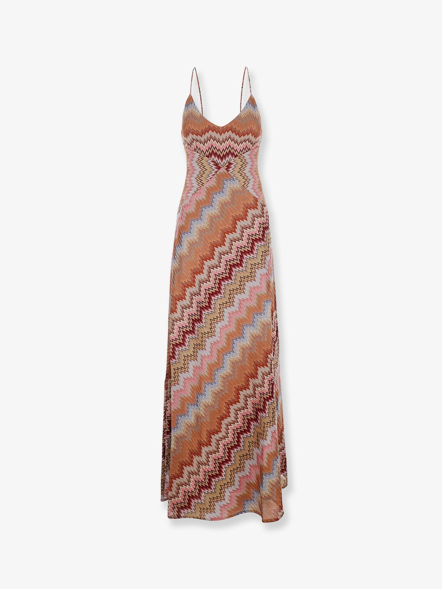 Missoni Long Viscose Dress With Chevron Pattern Size M / US 6-8 / IT 42-44 - 1 Thumbnail