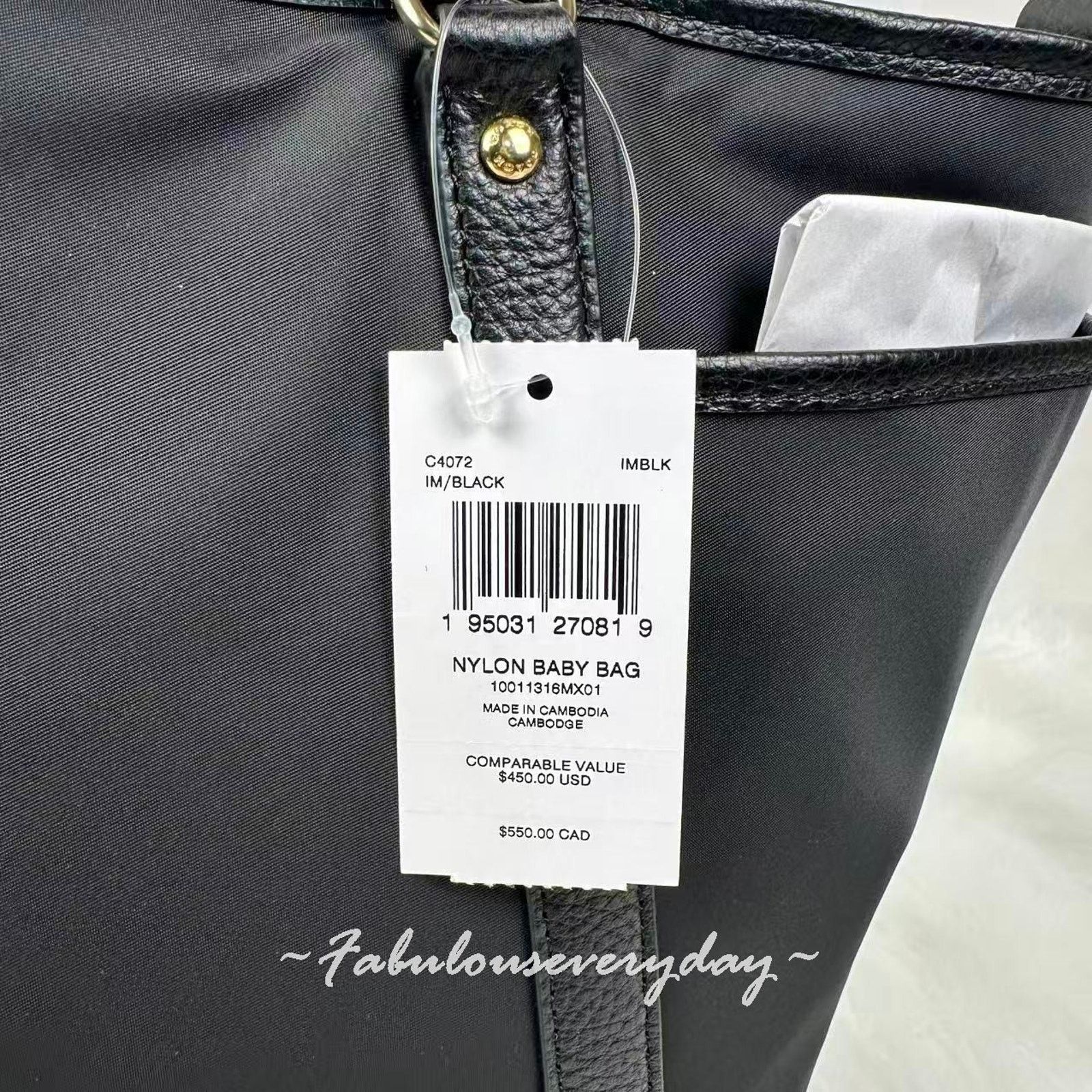 Coach Coach Baby Bag Shoulder Bag Nylon and Leather Silver/Black Size ONE SIZE - 5 Thumbnail