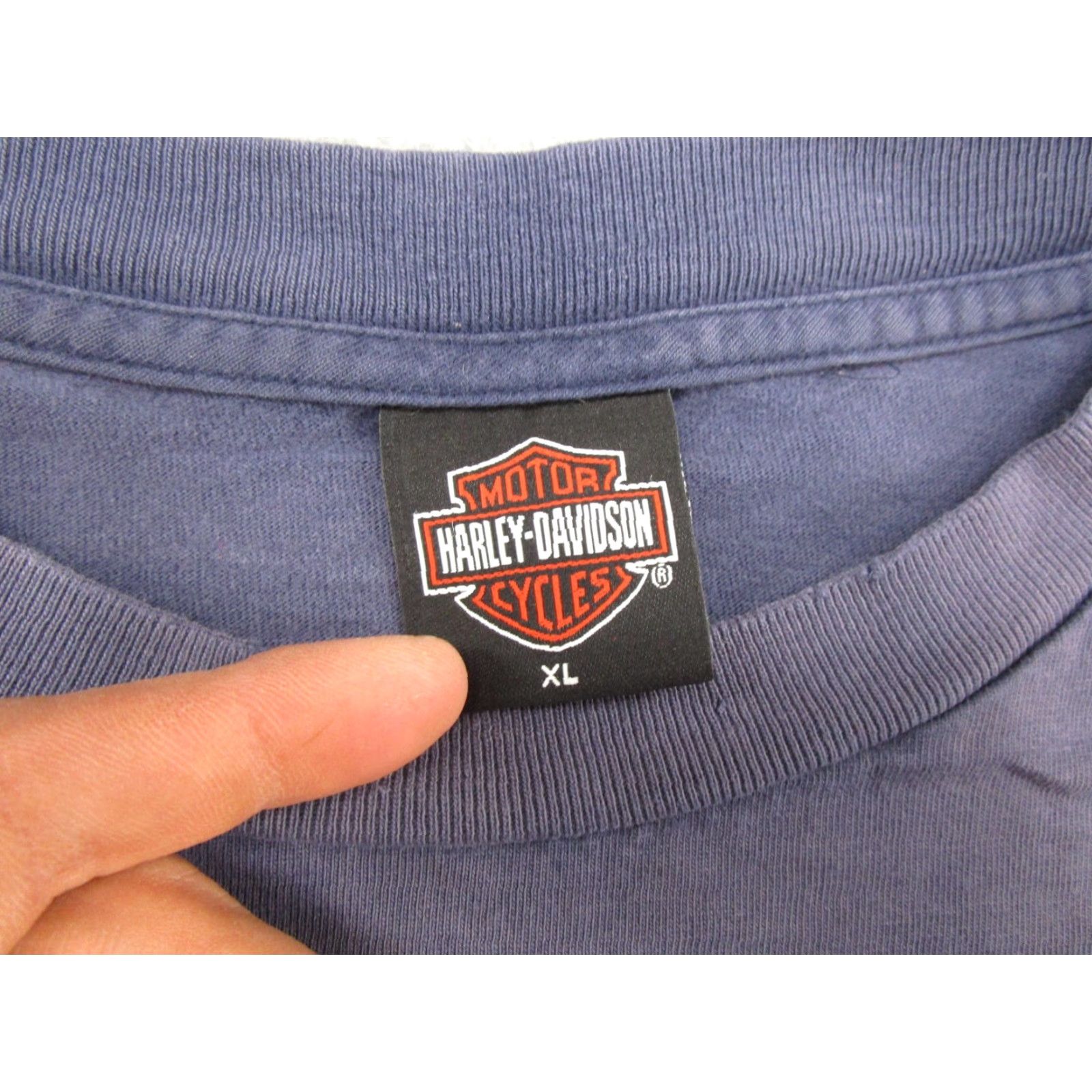 Harley Davidson VINTAGE Harley-Davidson Kuwait Faded Skull Biker T-Shirt XL Blue Adult Men Short Sleeve Crew Neck Cotton Shirt 2000s 00s Year Manufactured 2000-2009 Size US XL / EU 56 / 4 - 3 Thumbnail