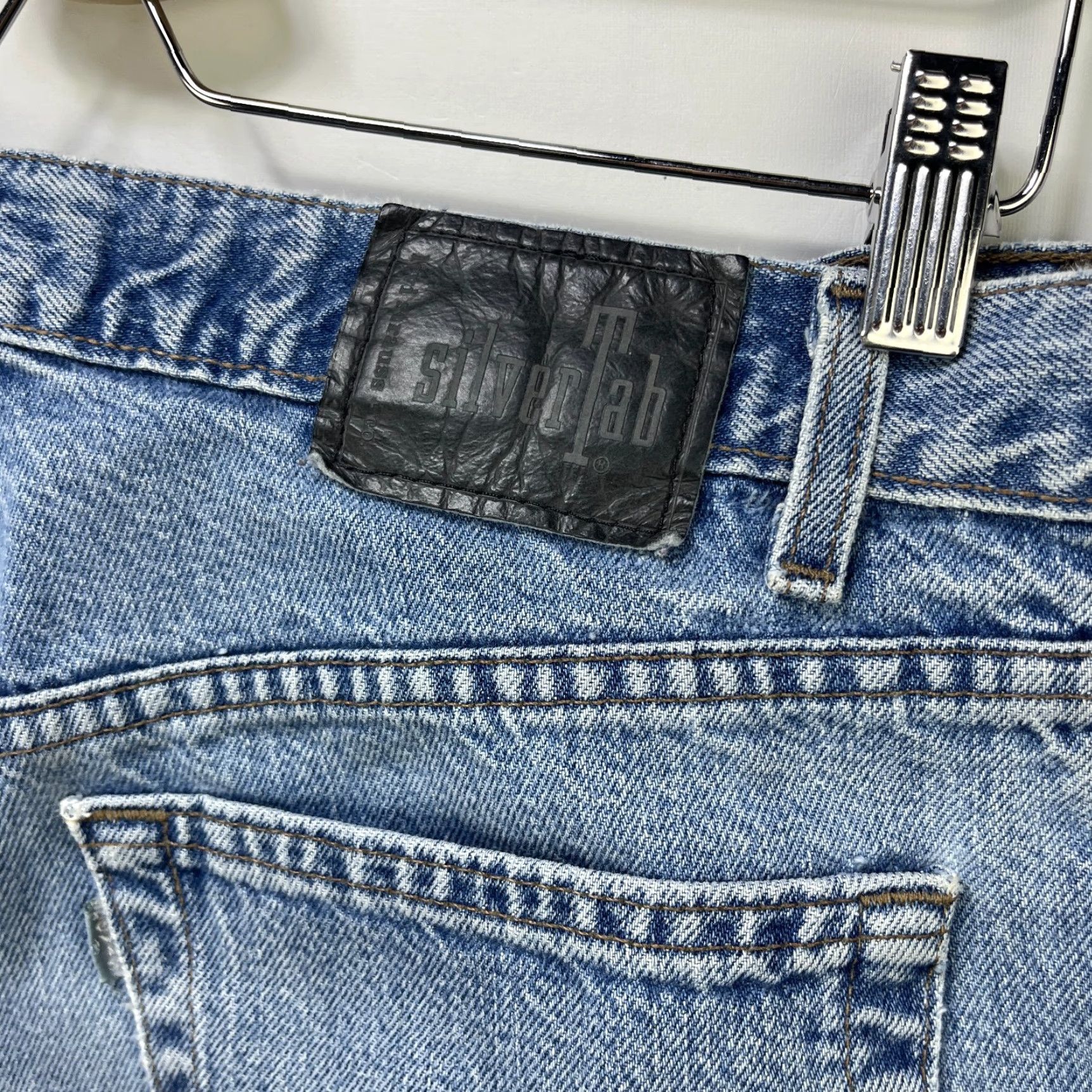 Levi's VINTAGE Levi's Silvertab Jeans Baggy Pleated 34 x 34 90s Wide-Leg Men Denim Blue Cotton 5-Pocket Size US 34 / EU 50 - 5 Thumbnail