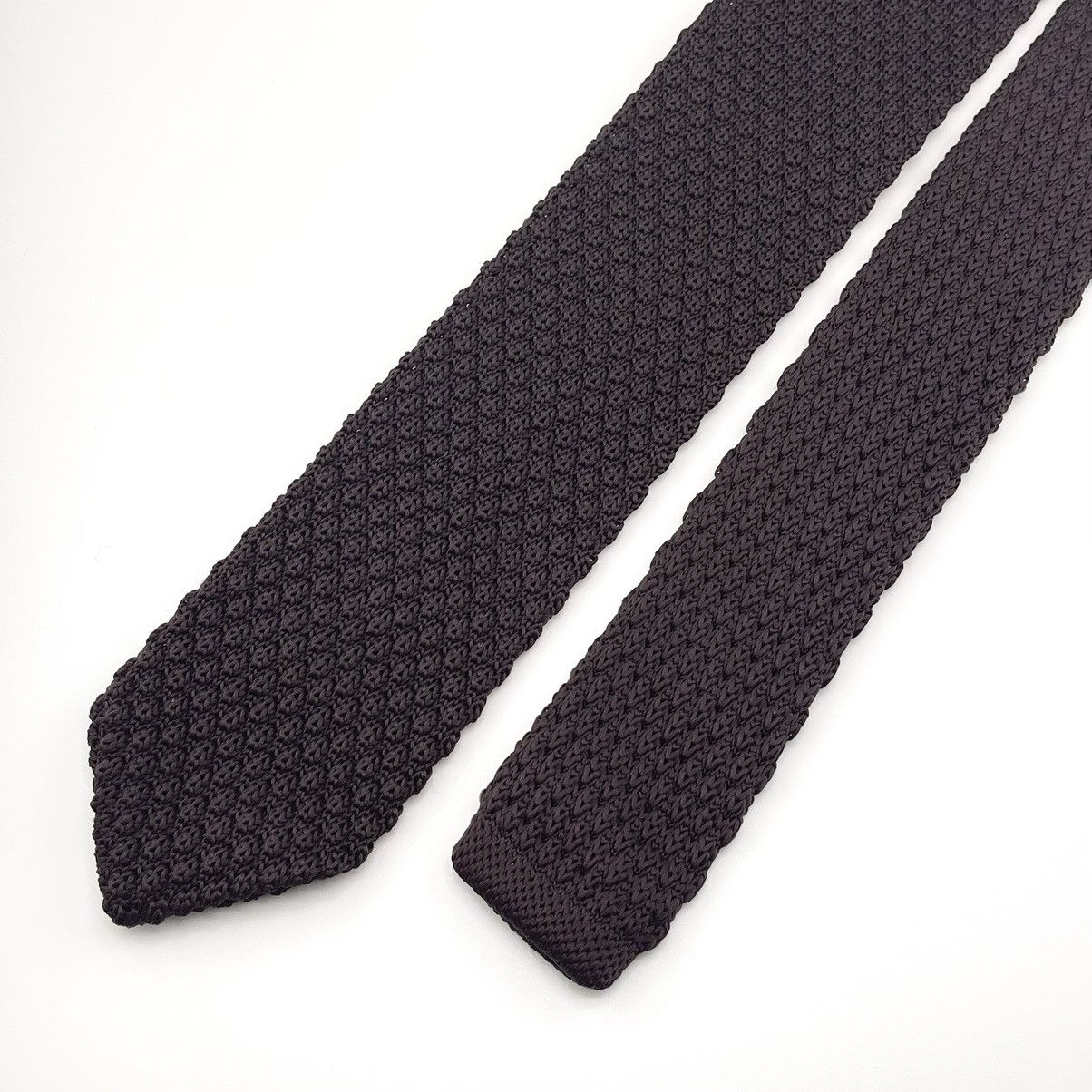 Other Men’s Dark Brown Knit Tie & Alabaster Floral Pocket Square Size ONE SIZE - 8 Thumbnail