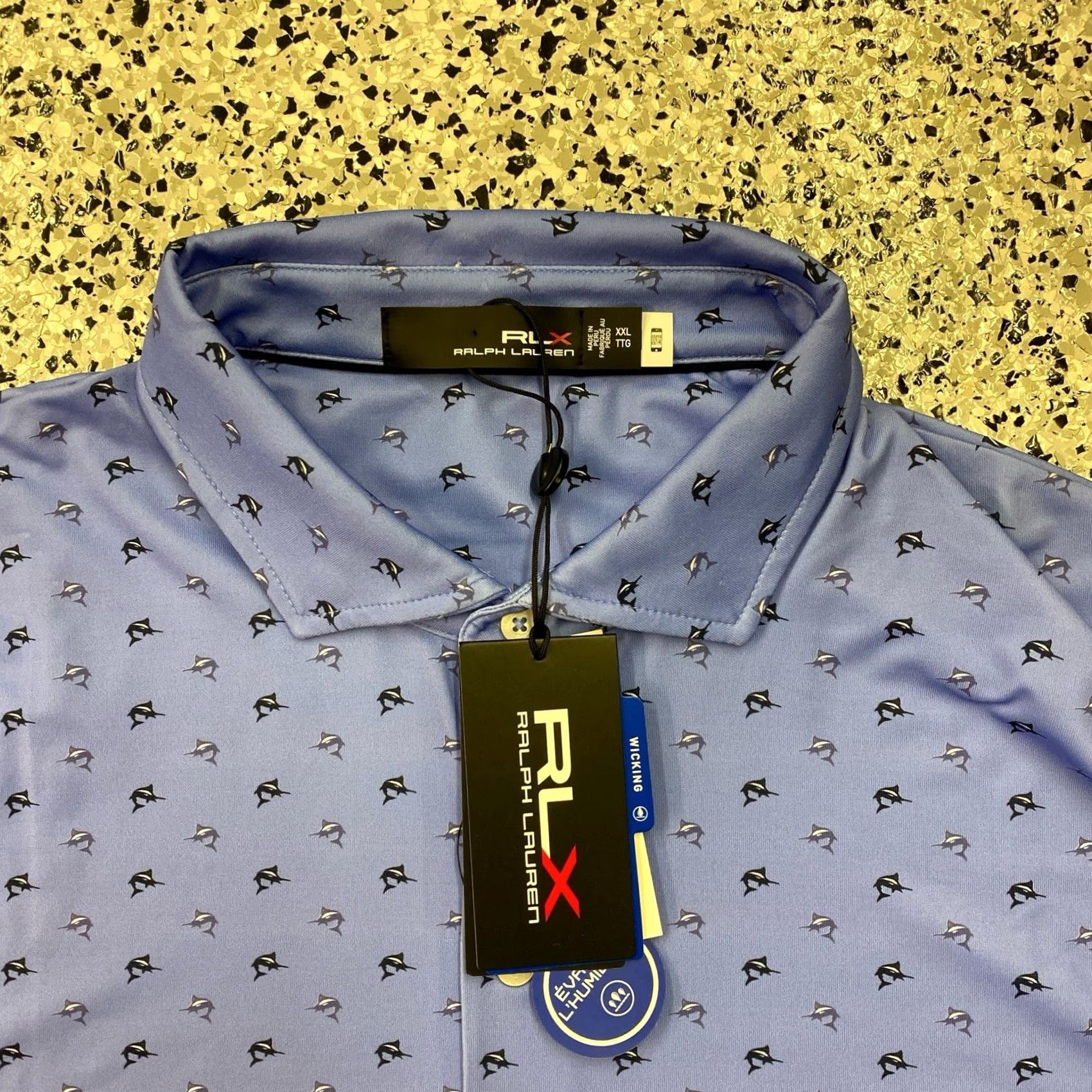 RLX Ralph Lauren RLX Ralph Lauren Performance Polo Shirt Mens XXL Multicolor Printed Fish AOP Size US XXL / EU 58 / 5 - 2 Thumbnail
