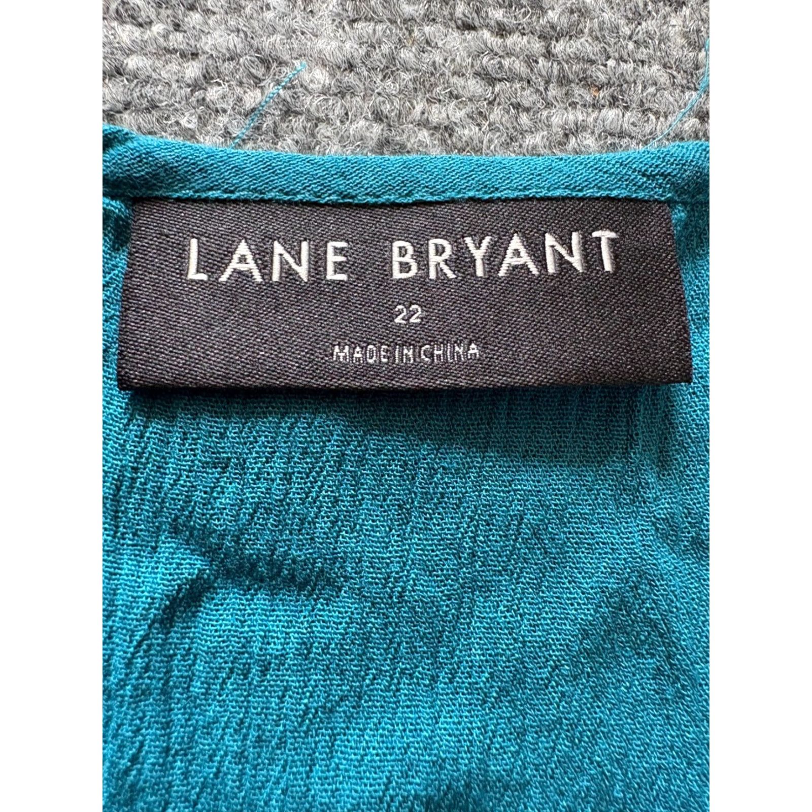 Vintage Lane Bryant Top Womens 22 Blue Lace Sleeveless Button-Up Knotted Shirt (Plus) Women, Casual, Basic, All Seasons, Regular Fit Size 3XL / US 20-22 - 2 Thumbnail