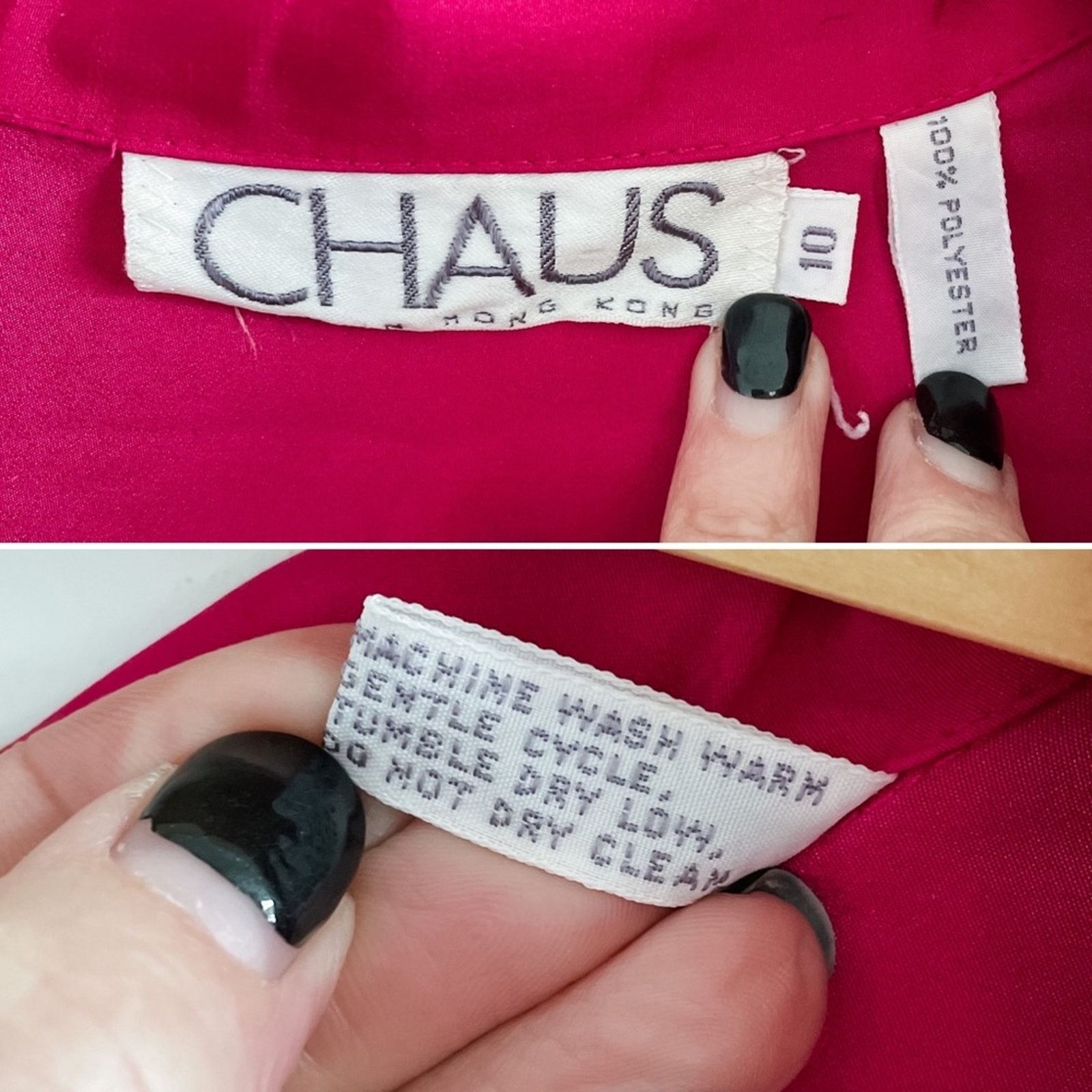 Vintage Vintage hot pink chiffon blouse w/ shoulder pleats M Size M / US 6-8 / IT 42-44 - 6 Thumbnail