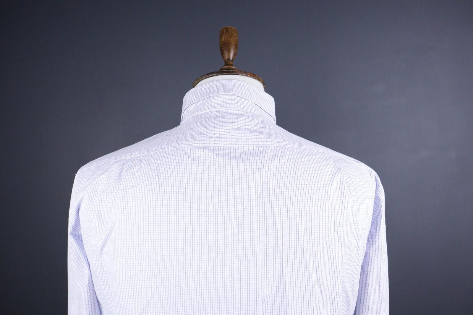 Designer Boggi Milano Tailored Fit Blue Check Down Shirt Size 45 / 18 Size US M / EU 48-50 / 2 - 5 Thumbnail