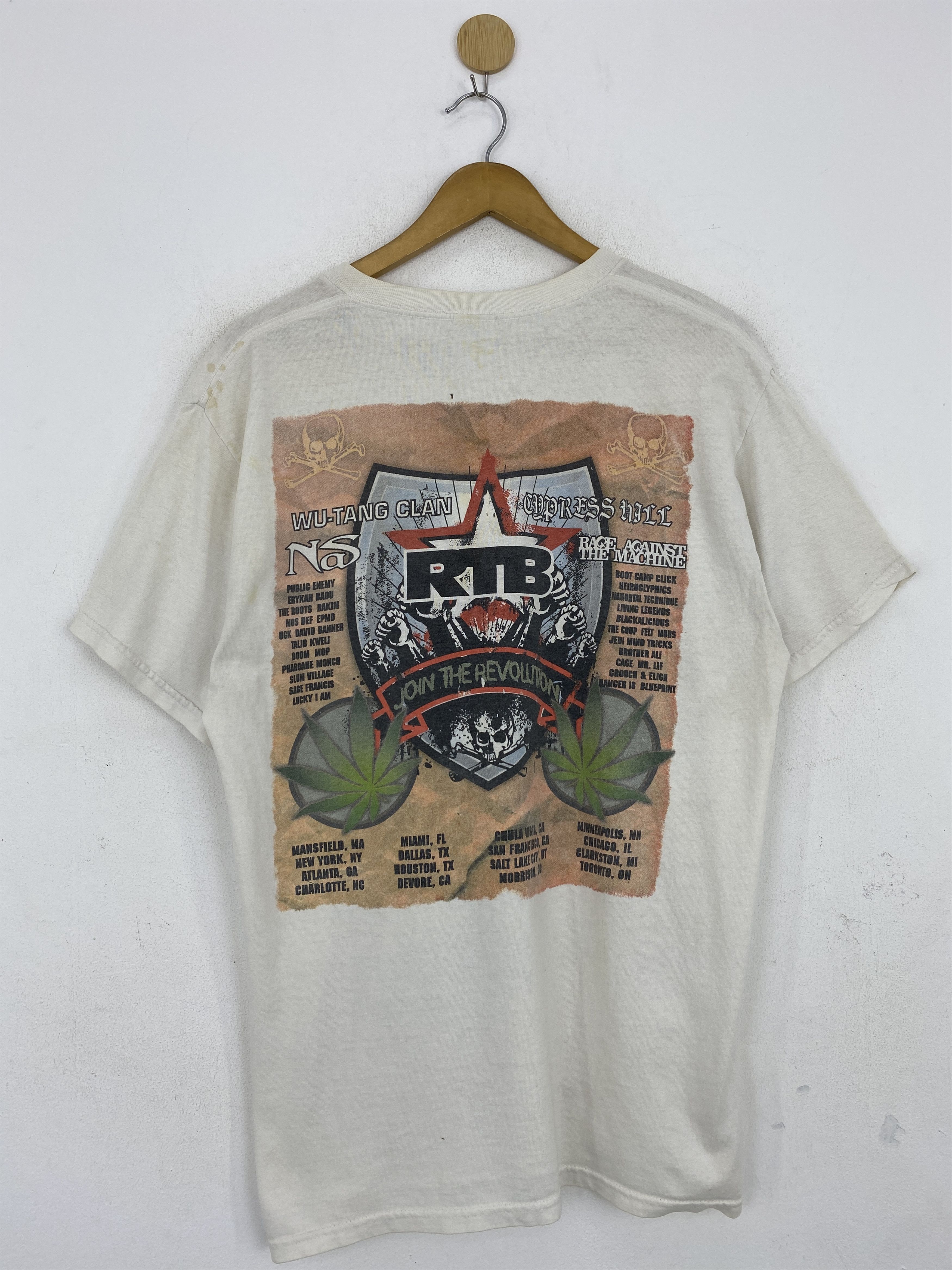 Band Tees × Fruit Of The Loom × Vintage Vintage 2007 Rock The Bells RATM Wu Tang Tshirt TA0602 Size US L / EU 52-54 / 3 - 3 Thumbnail