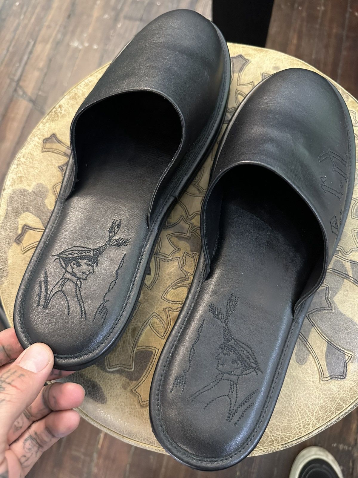 Enfants Riches Deprimes ERD indoor / outdoor leather slip on shoes sandals Size US 11 / EU 44 - 6 Thumbnail