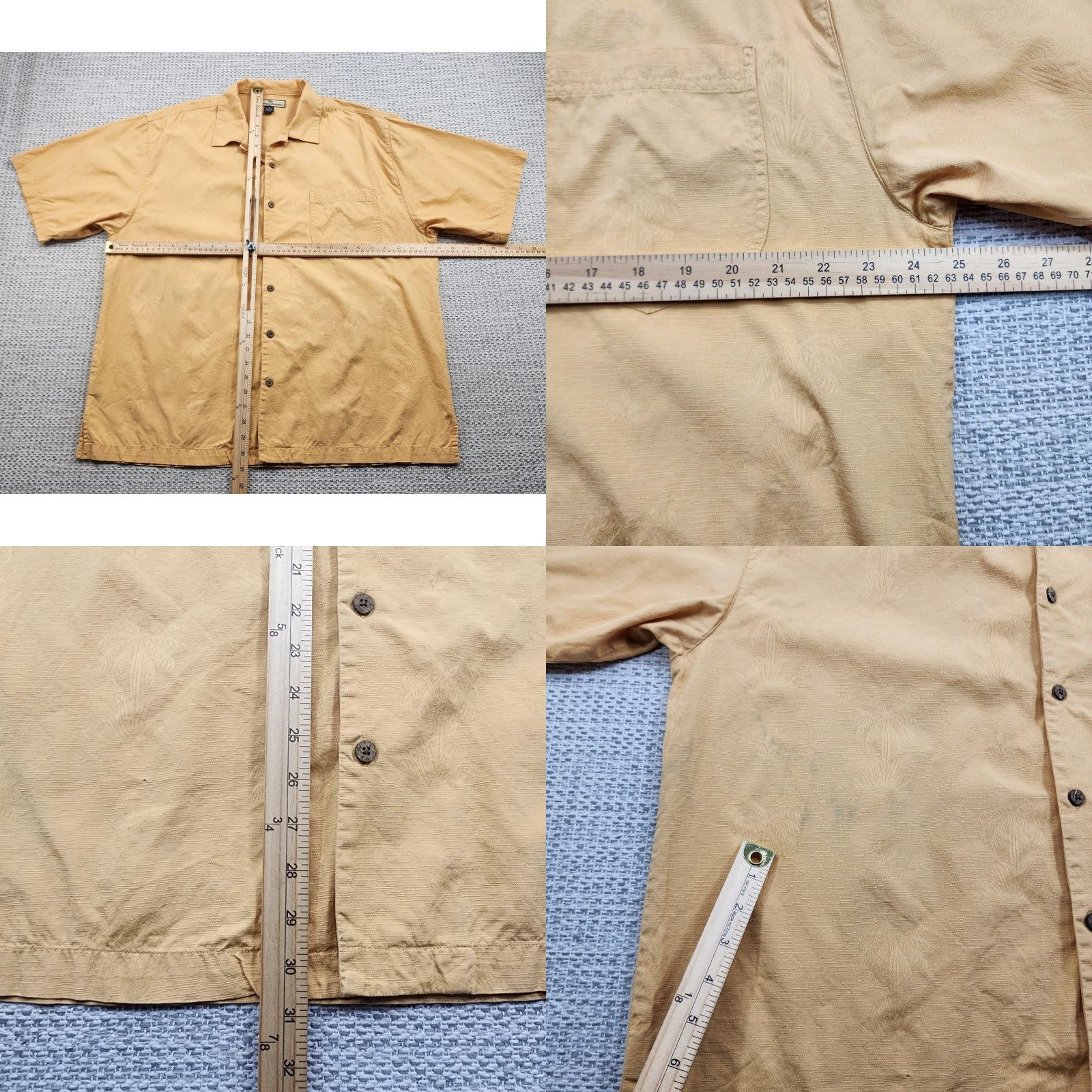Tommy Bahama Tommy Bahama Shirt Mens Large Yellow Palm Tree Cotton Button Up Camp Casual Shirt Size US L / EU 52-54 / 3 - 8 Thumbnail