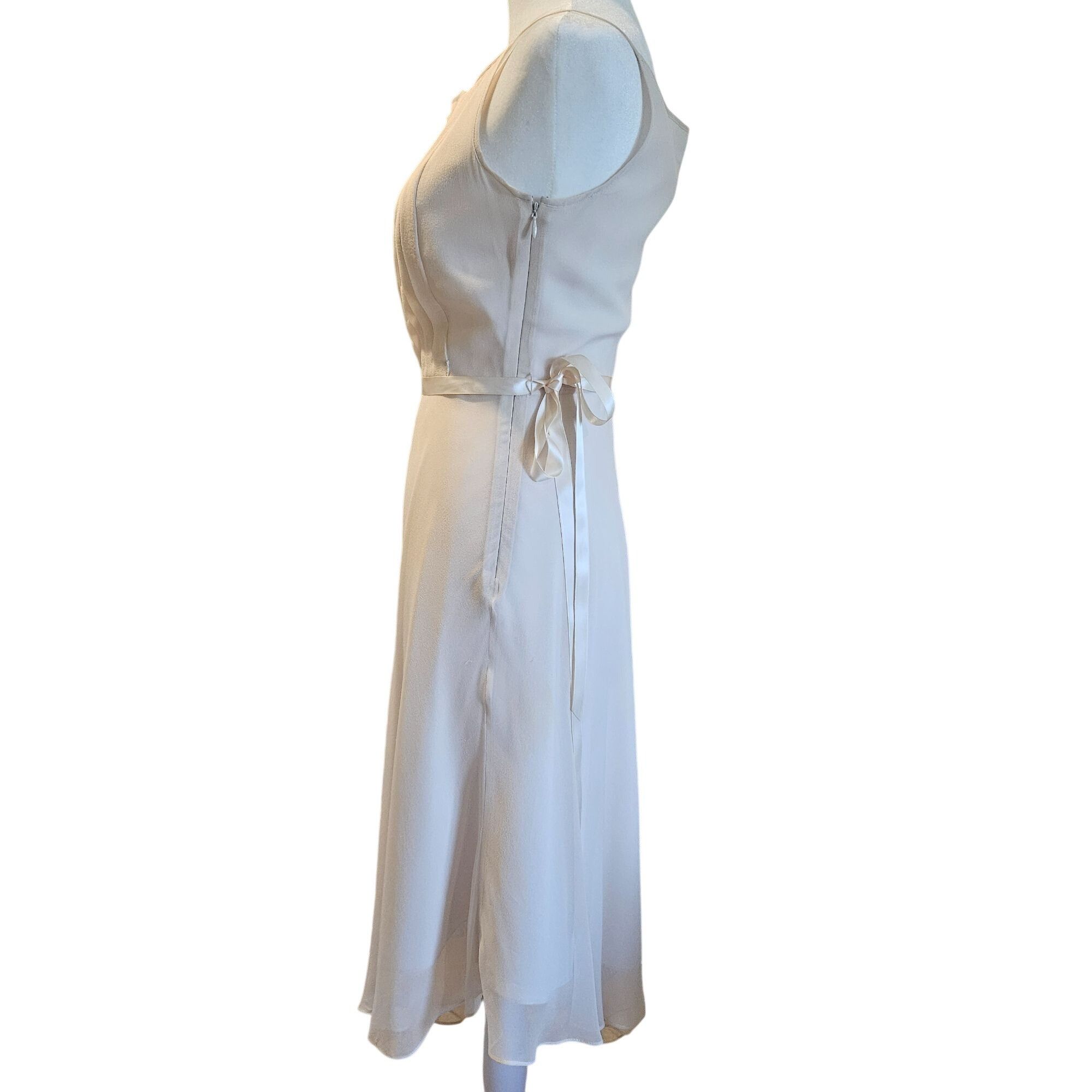 Laundry by Shelli Segal Laundry Ivory 0 Silk Midi Dress – Romantic Core Bridalcor Size XS / US 0-2 / IT 36-38 - 3 Thumbnail