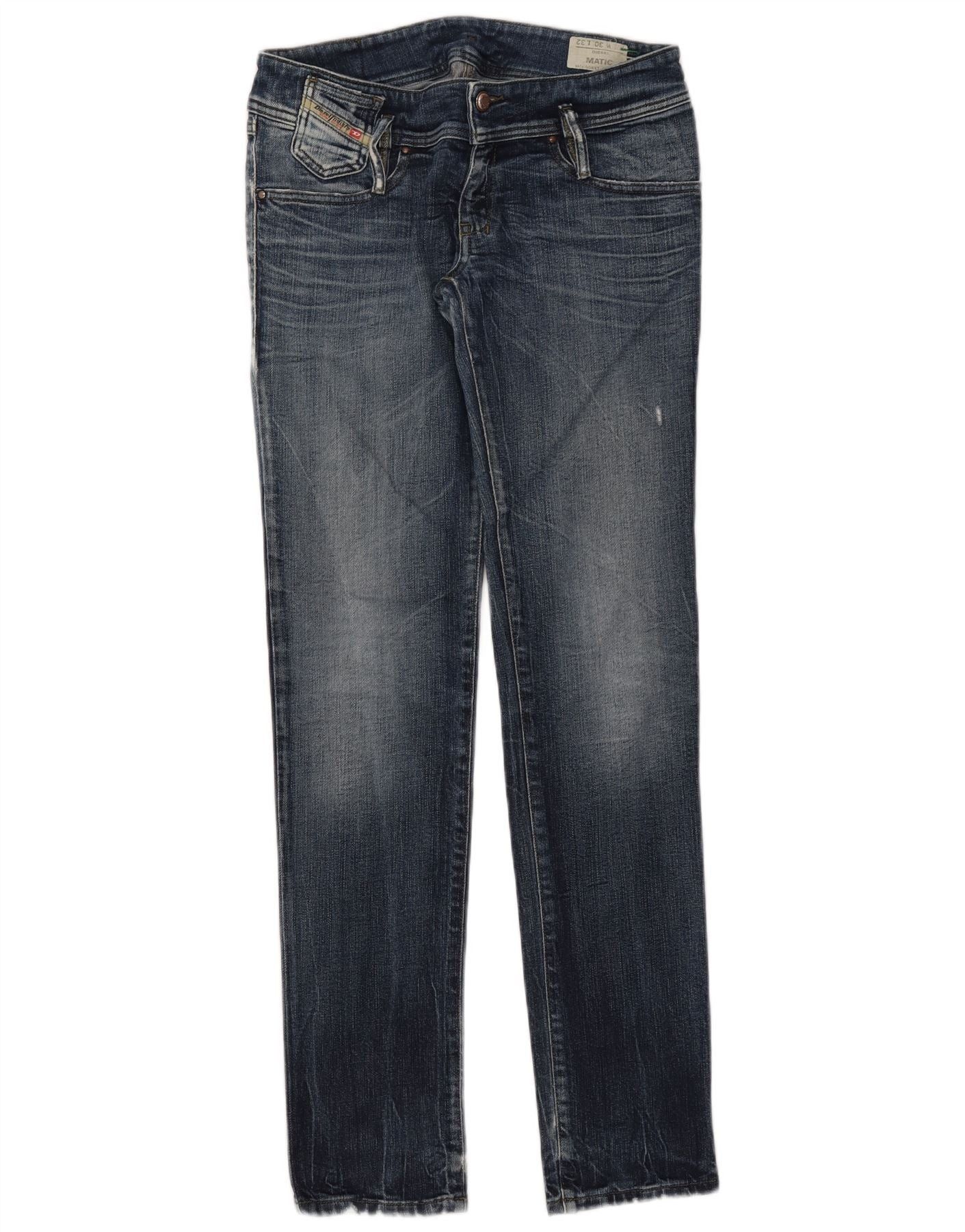 Diesel Womens Shioner Distressed Slim Skinny Jeans W30 L32 Blue 