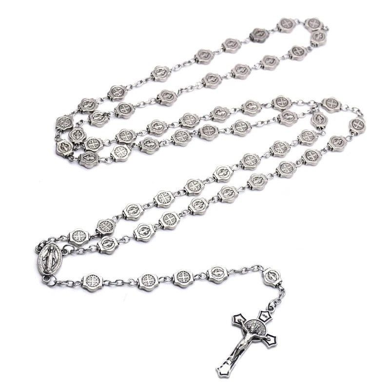 Jewelry Fashion Saint Benedict Rosary Necklace Chain Catholic Church Size ONE SIZE - 1 Thumbnail