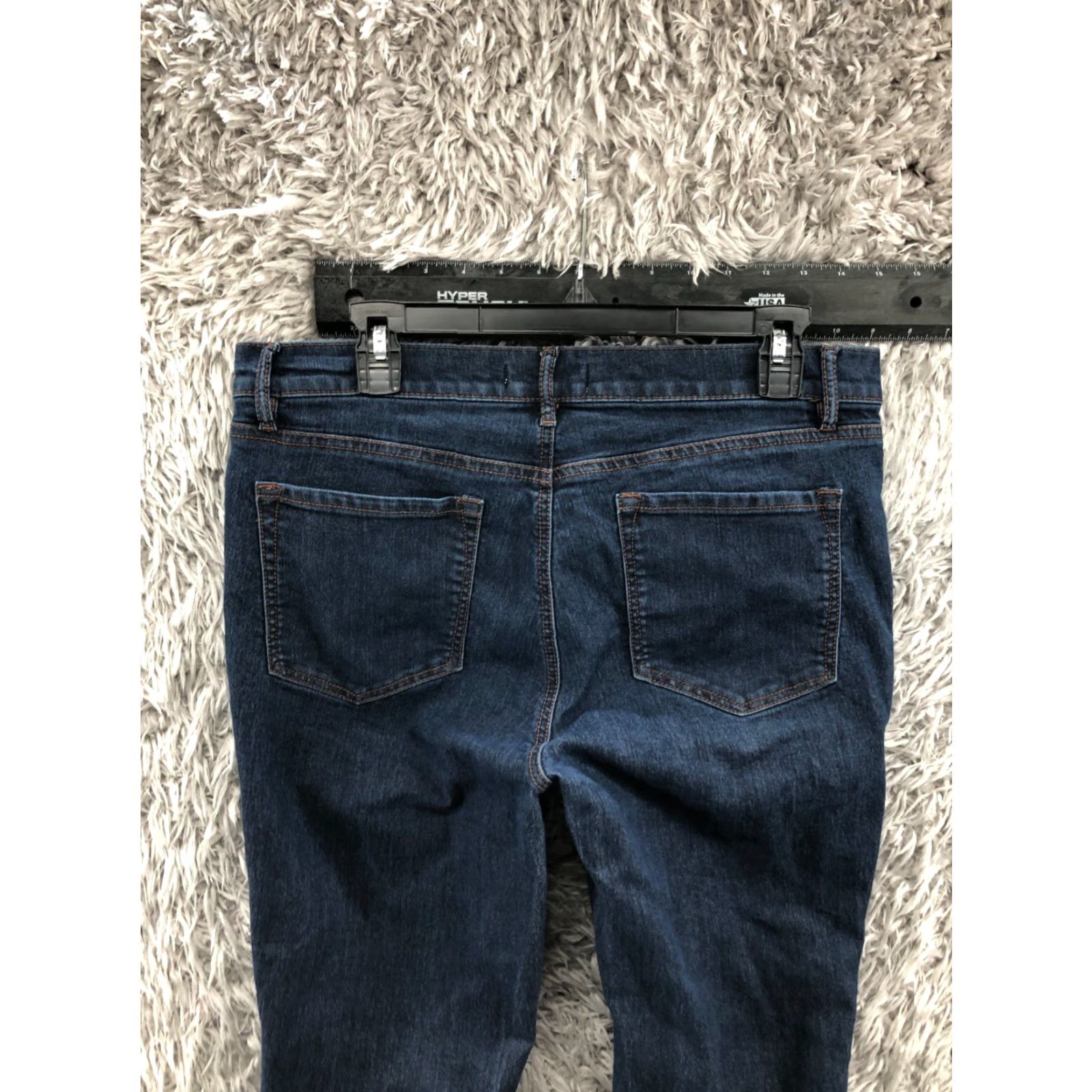 Loft LOFT Jeans Skinny 12 Womens Dark Blue Denim 5-Pocket Mid Rise Regular Fit Size 34" / US 12 / IT 48 - 6 Thumbnail