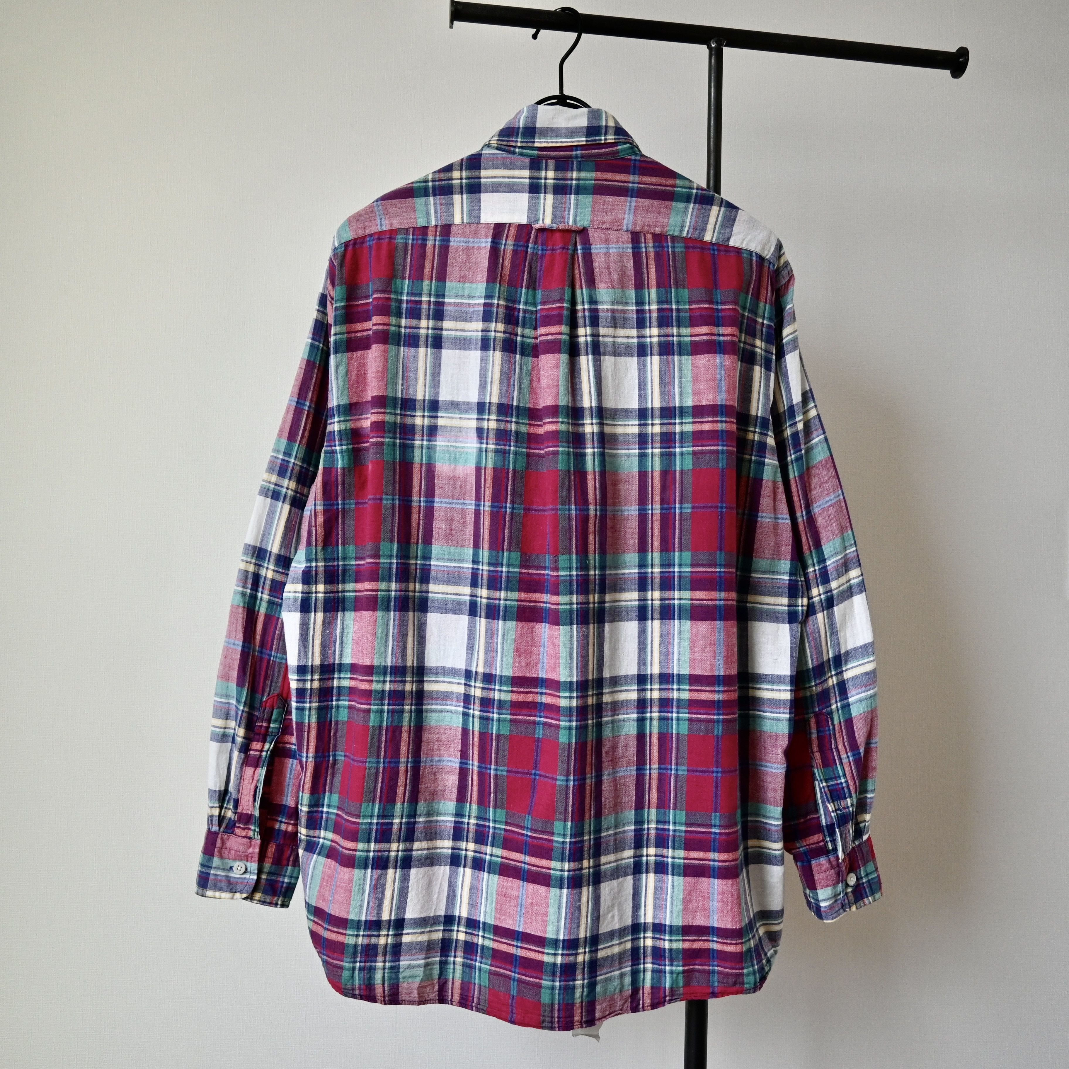 Vintage VTG 1990s Flying Scotsman India madras BD shirt Size US L / EU 52-54 / 3 - 2 Thumbnail