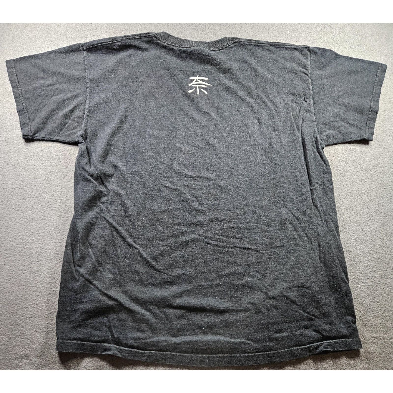 Fruit Of The Loom Push Kanji Graphic Shirt Men's XL Black Short Sleeve Tee 90s Size US XL / EU 56 / 4 - 6 Thumbnail