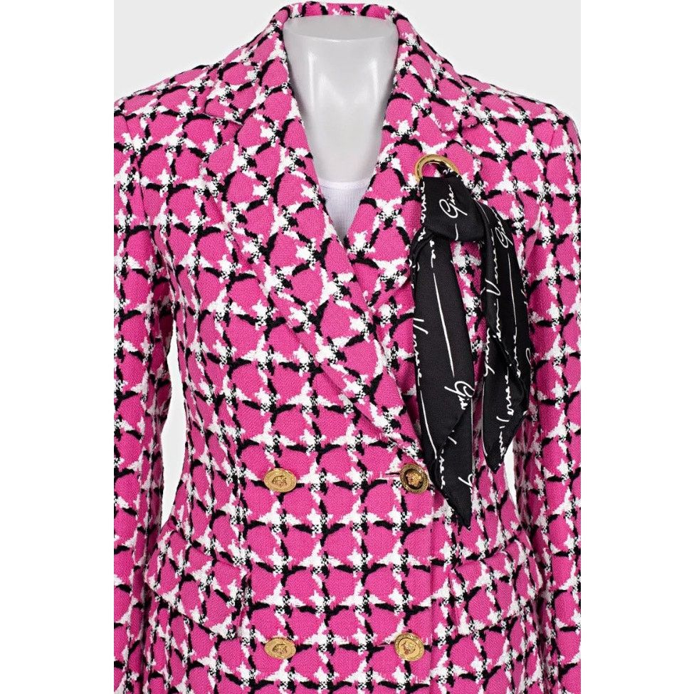 Versace Versace Pink Cotton Blend Gold Buttons Jacket Sz.38/XS Size XS / US 0-2 / IT 36-38 - 4 Thumbnail