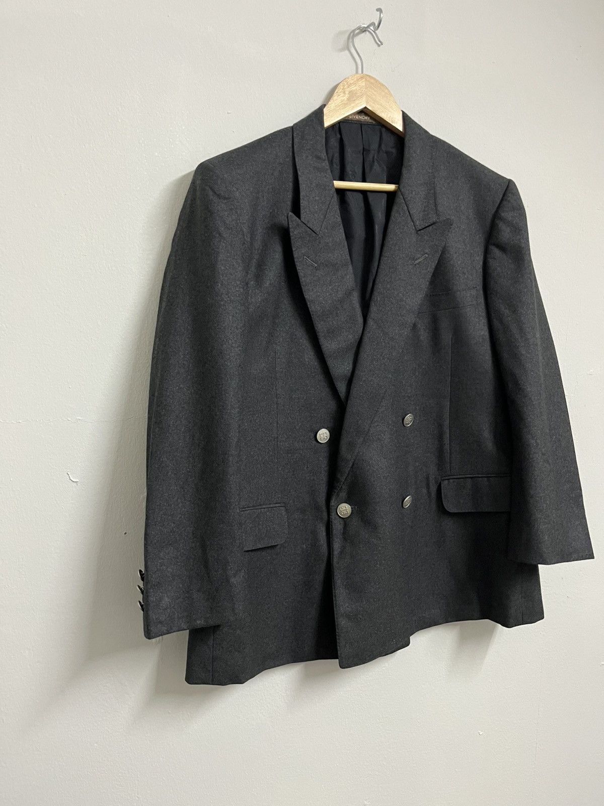 Givenchy 💥Authentic Vintage Givenchy Double Breasted Wool Blazers Size US M / EU 48-50 / 2 - 2 Thumbnail