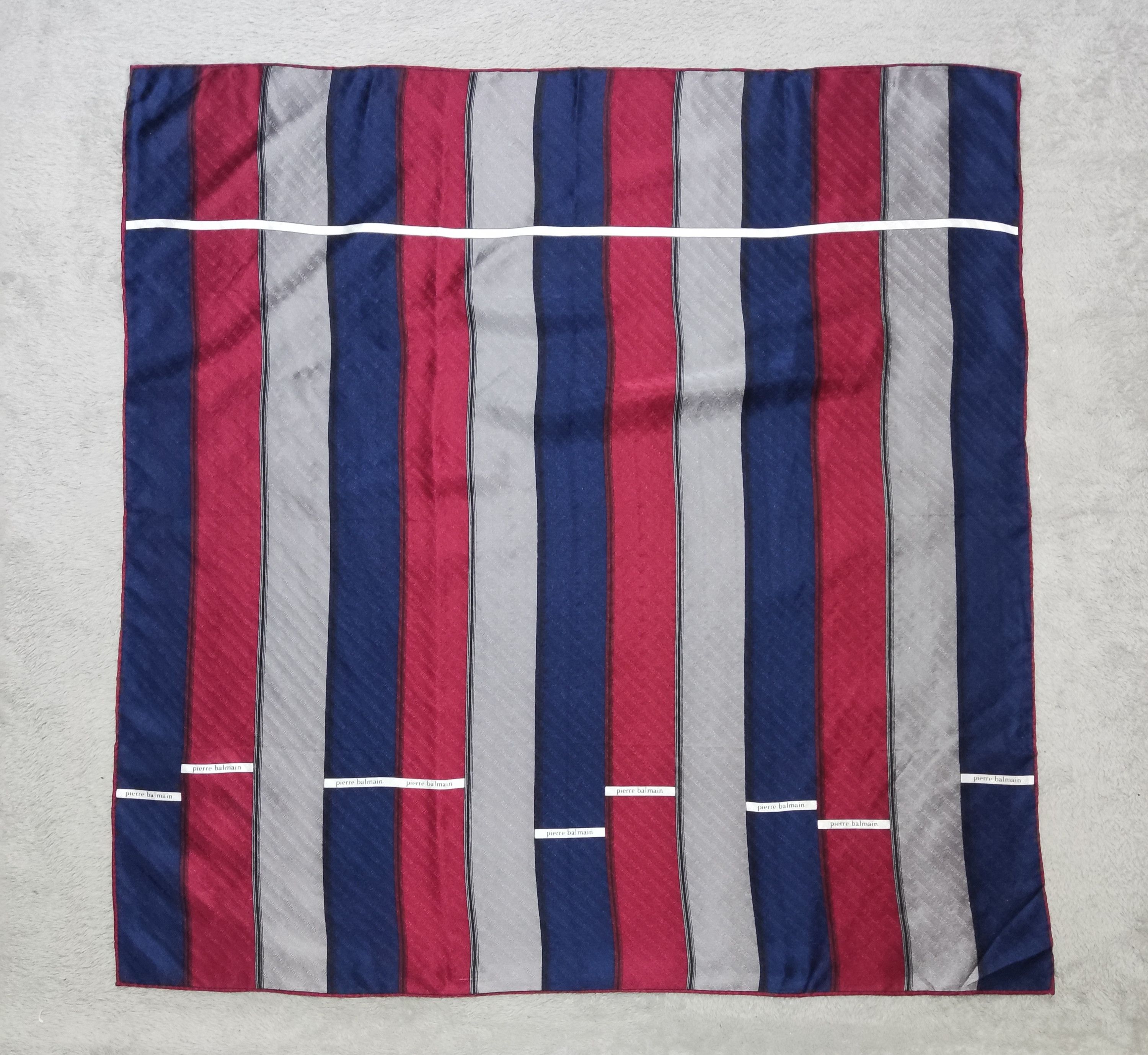 Pierre Balmain Pierre Balmain Paris Silk Scarf Monogram Jacquard Striped Size ONE SIZE - 2 Thumbnail