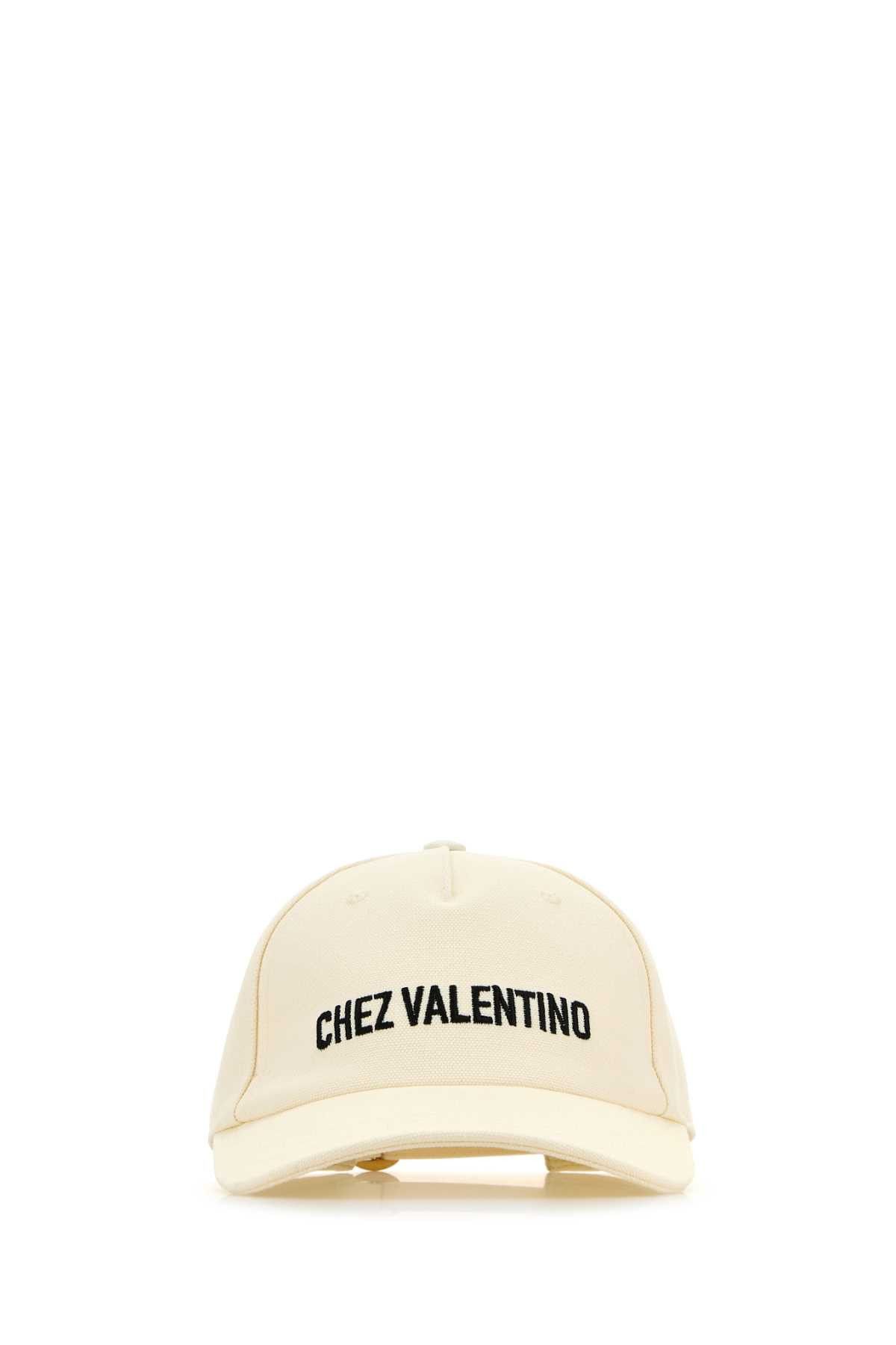 Valentino Ivory Cotton Baseball Cap Size ONE SIZE - 1 Thumbnail