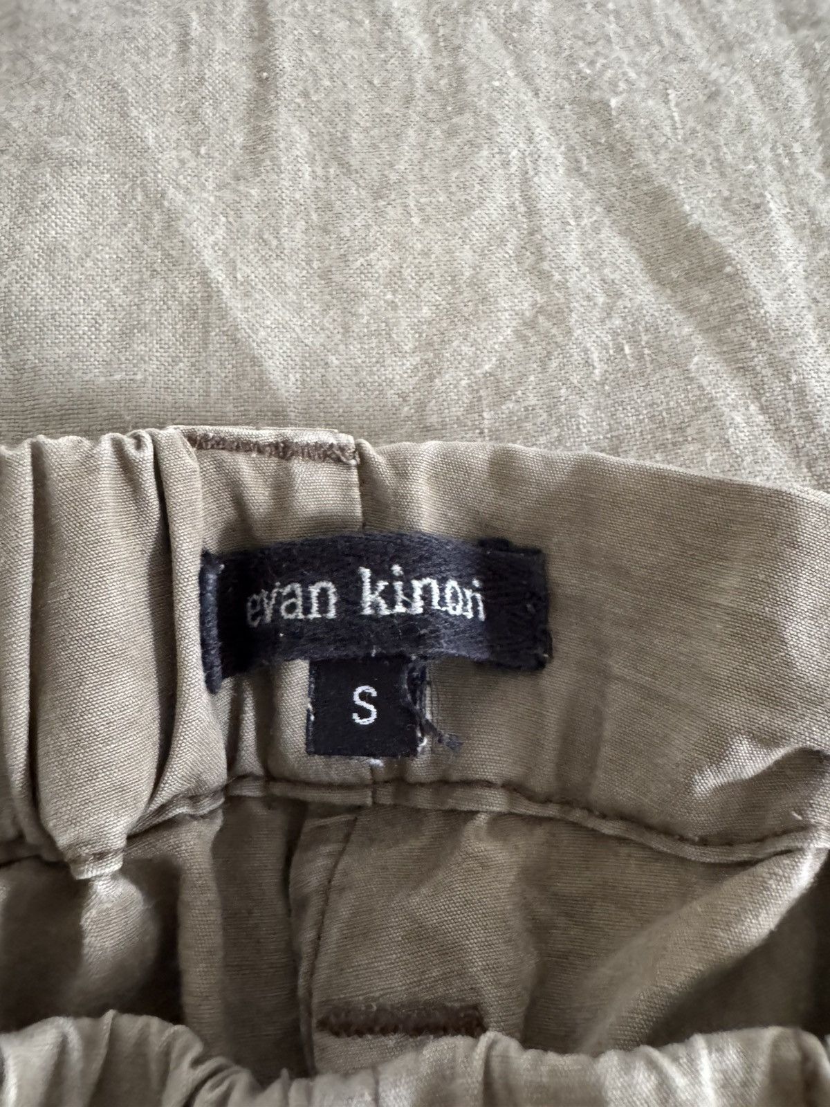 Evan Kinori Olive Typewriter Elastic Pants Size US 30 / EU 46 - 2 Thumbnail