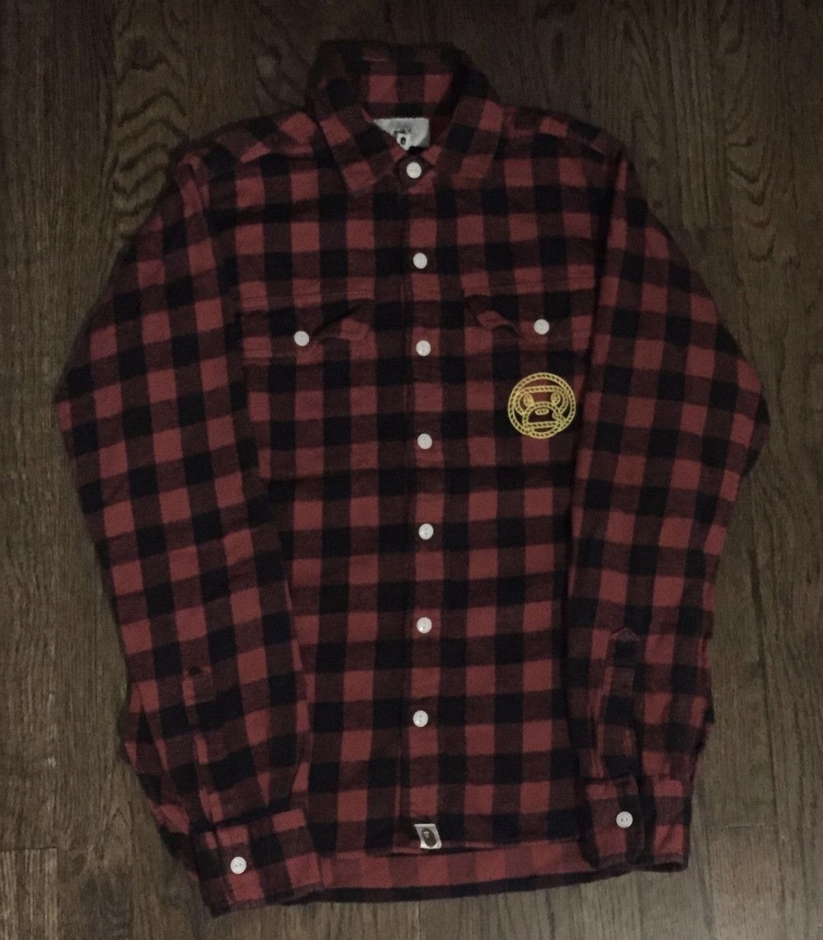 Bape Bape long sleeve flannel button up shirt Size US S / EU 44-46 / 1 - 1 Thumbnail