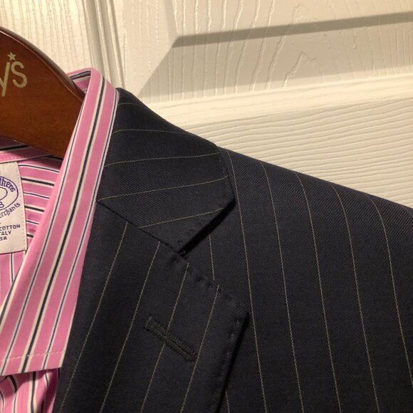 Saks Fifth Avenue Saks fifth avenue men's navy 100%wool 2pc suit size:46R Size 46R - 1 Thumbnail