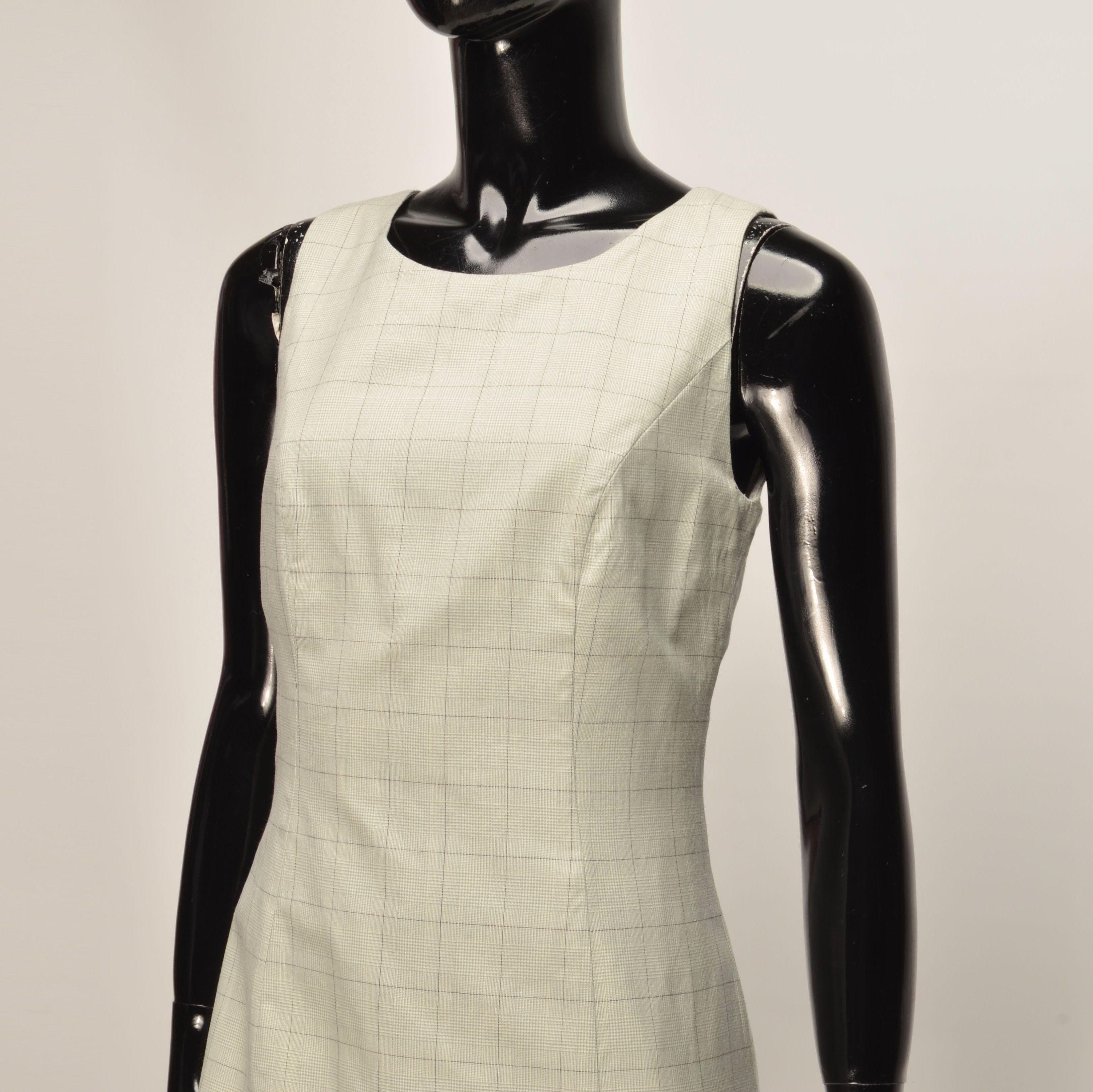 Givenchy Givenchy Sleeveless Grey Check Sheath Minimalist Dress Size S / US 4 / IT 40 - 8 Thumbnail