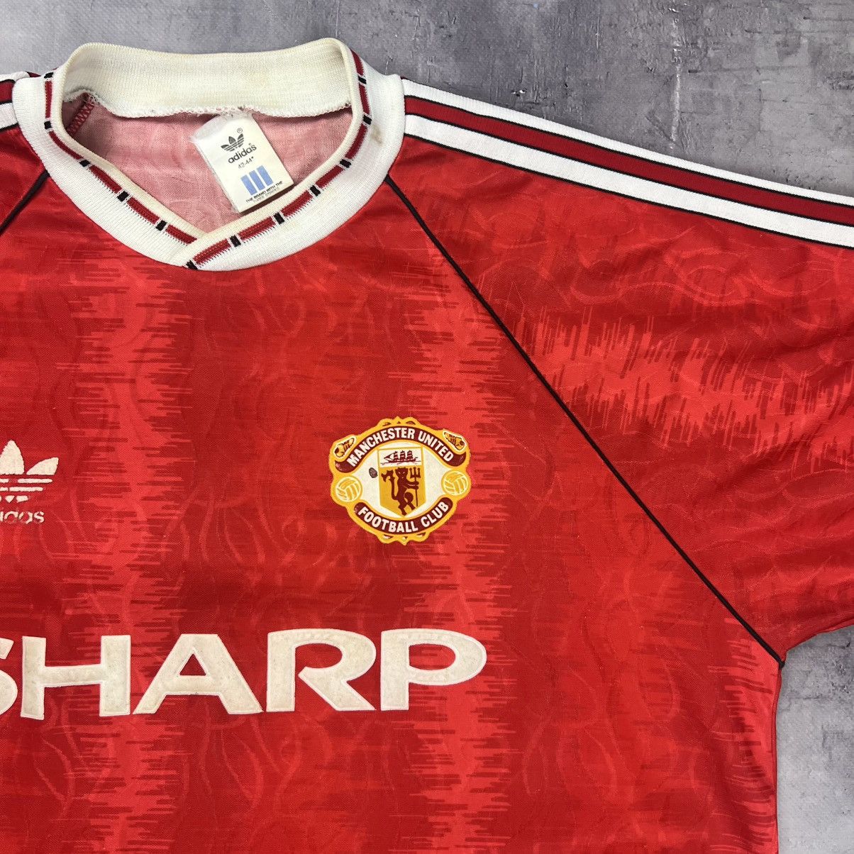Adidas Rare! Manchester United Adidas 1990 Soccer Jersey Shirt Size US L / EU 52-54 / 3 - 6 Thumbnail