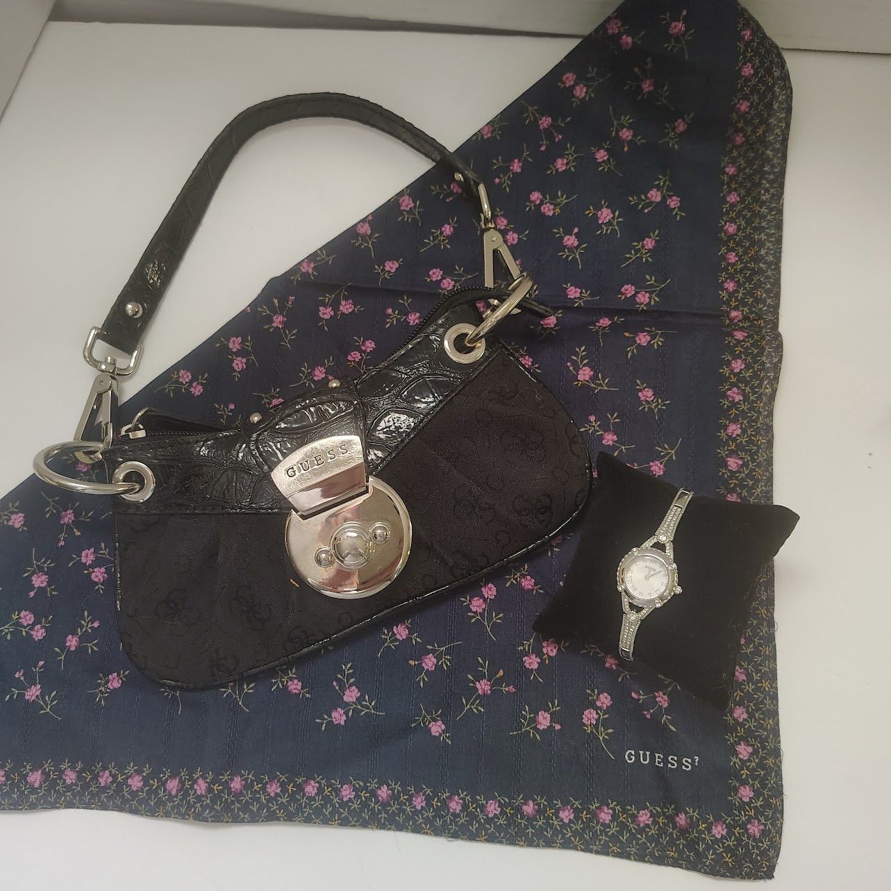Guess Guess Y2K Mini bag with watch and vintage scarf Size ONE SIZE - 5 Thumbnail