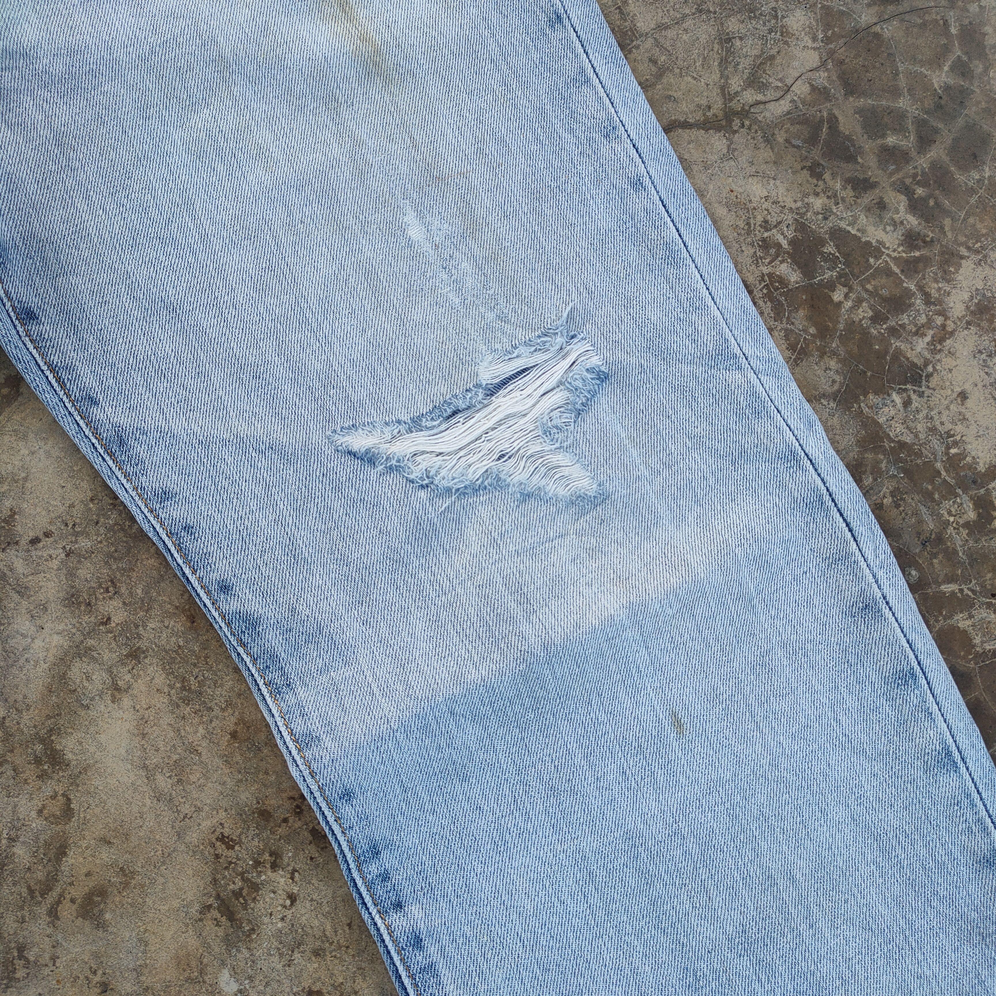 Japanese Brand × Vintage VINTAGE JAPANESE STRAIGHT FADED DISTRESSED JEANS PANTS Size US 33 - 6 Thumbnail