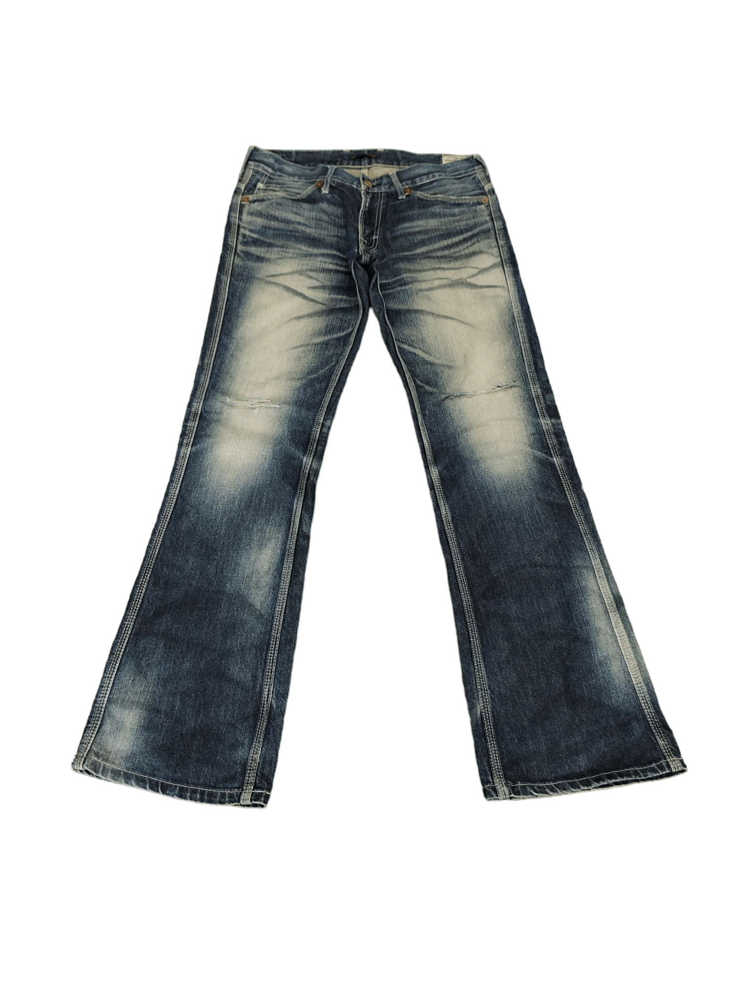 Kapital Flare Jeans Blue Way Clawmark Distress Faded Denim Bootcut Size US 32 / EU 48 - 3 Thumbnail