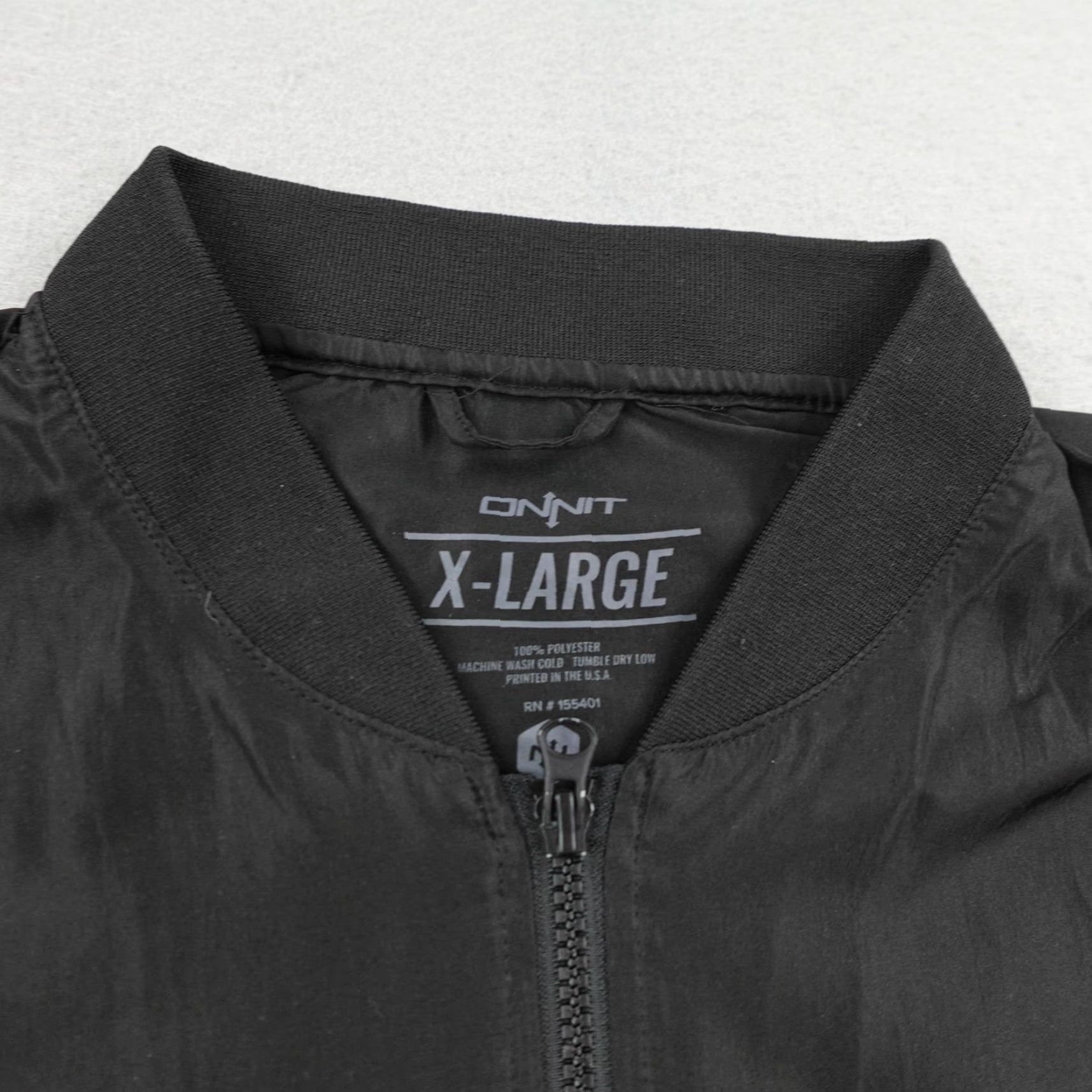 Vintage Onnit Jacket Mens XL Black Bomber Windbreaker Full Zip Up ATX Tiger Coat Size US XL / EU 56 / 4 - 2 Thumbnail