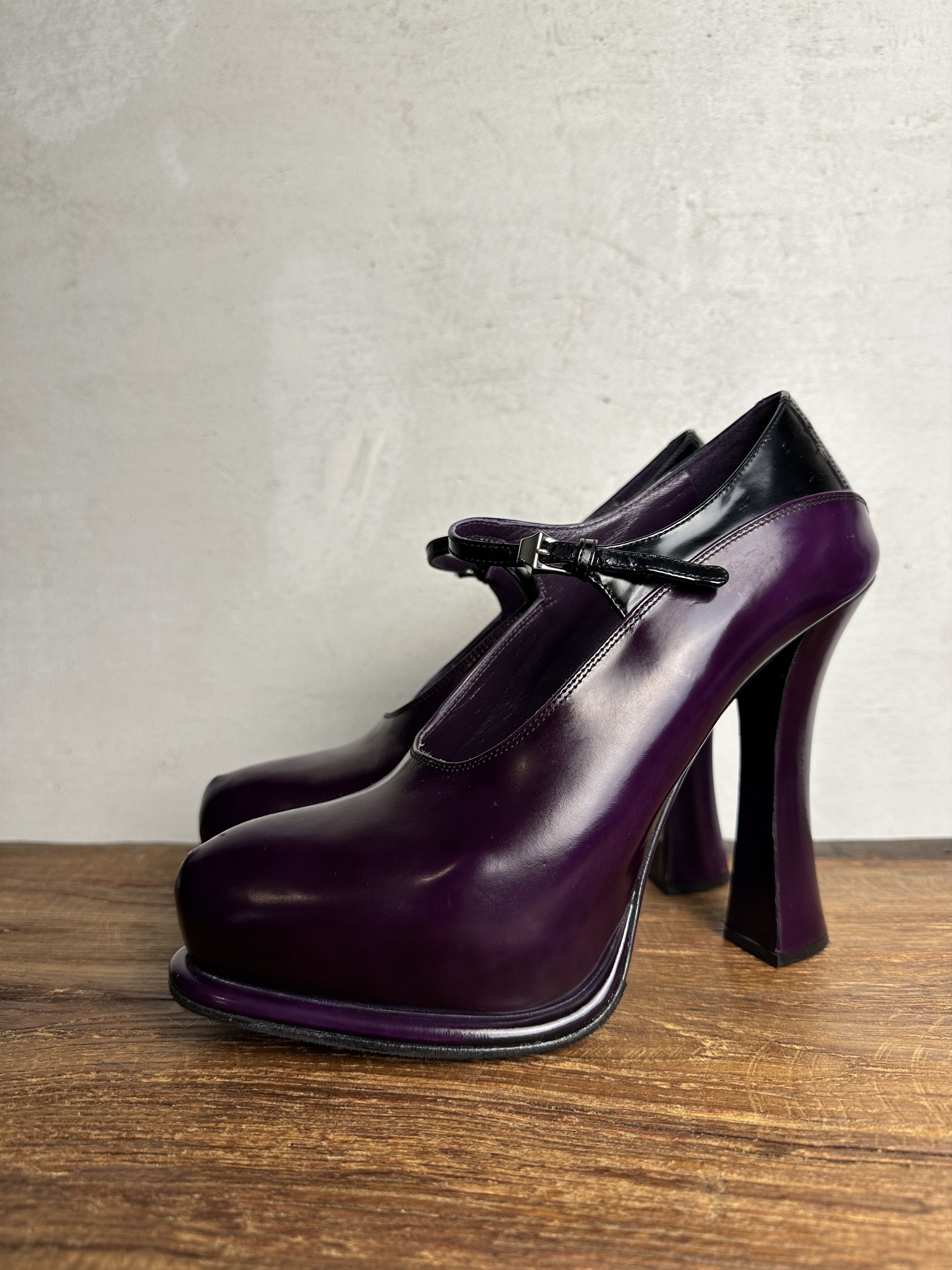Prada FW12 Runway Purple Patent Leather Mary Jane Heels