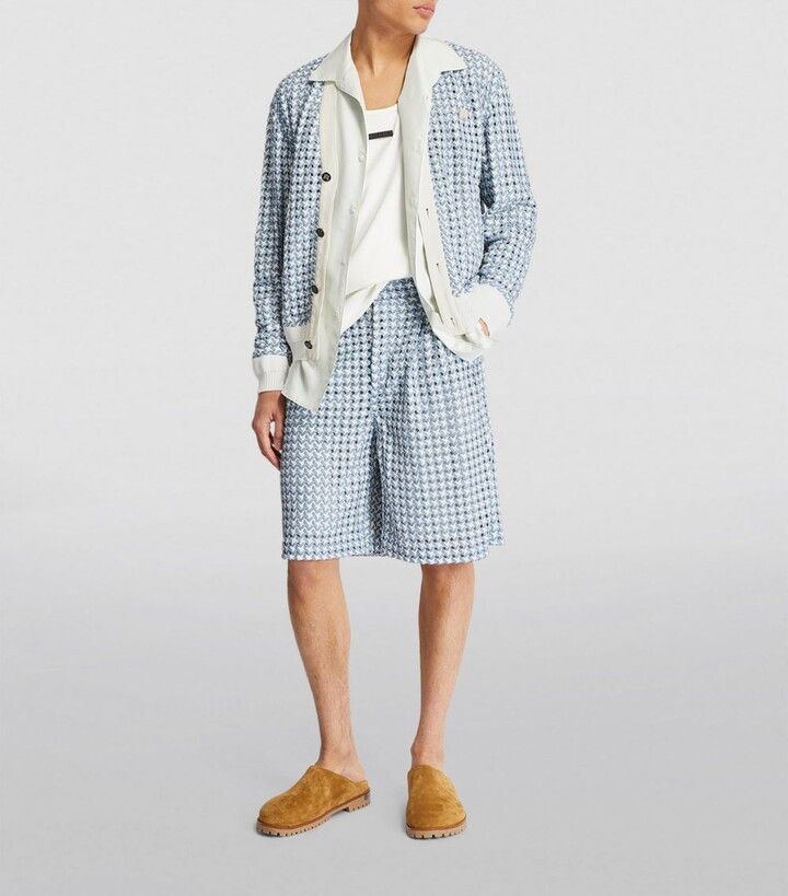 Amiri o1s1wg110525 Leather Basketweave Cardigan in Multicolor Size US L / EU 52-54 / 3 - 6 Thumbnail