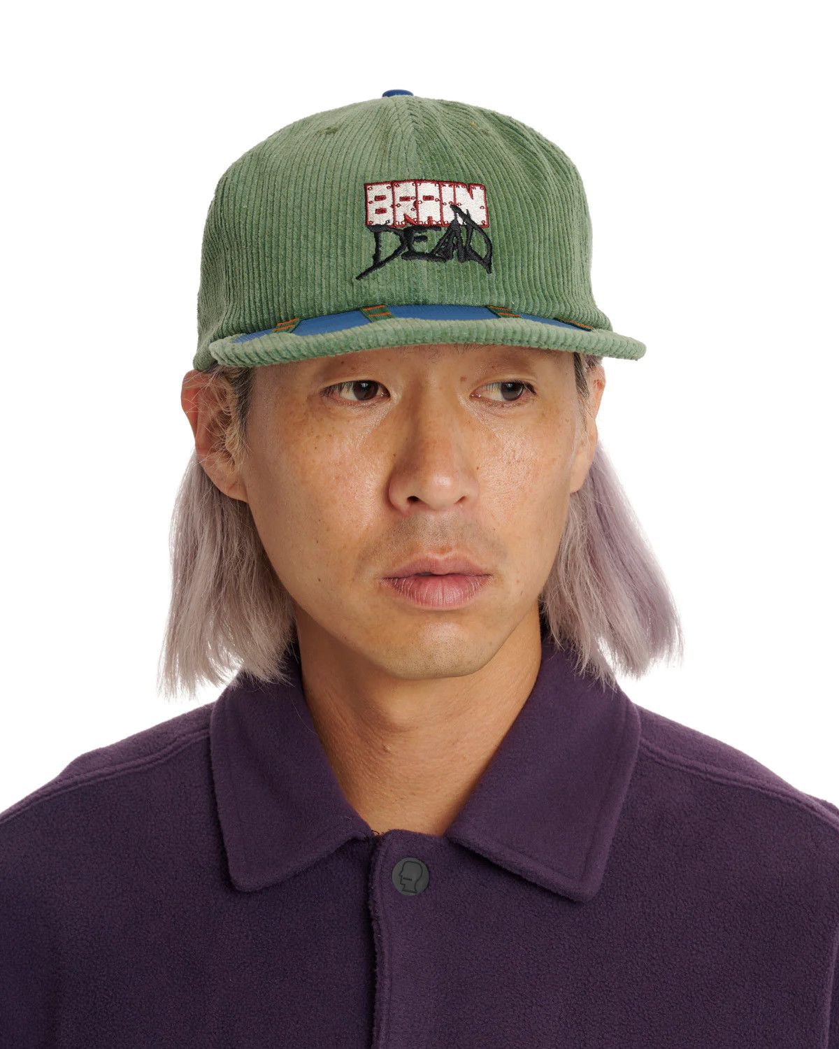 Brain Dead Brain Dead Sludge Twill 6 Panel Hat Cap Corduroy Green NEW Size ONE SIZE - 8 Thumbnail