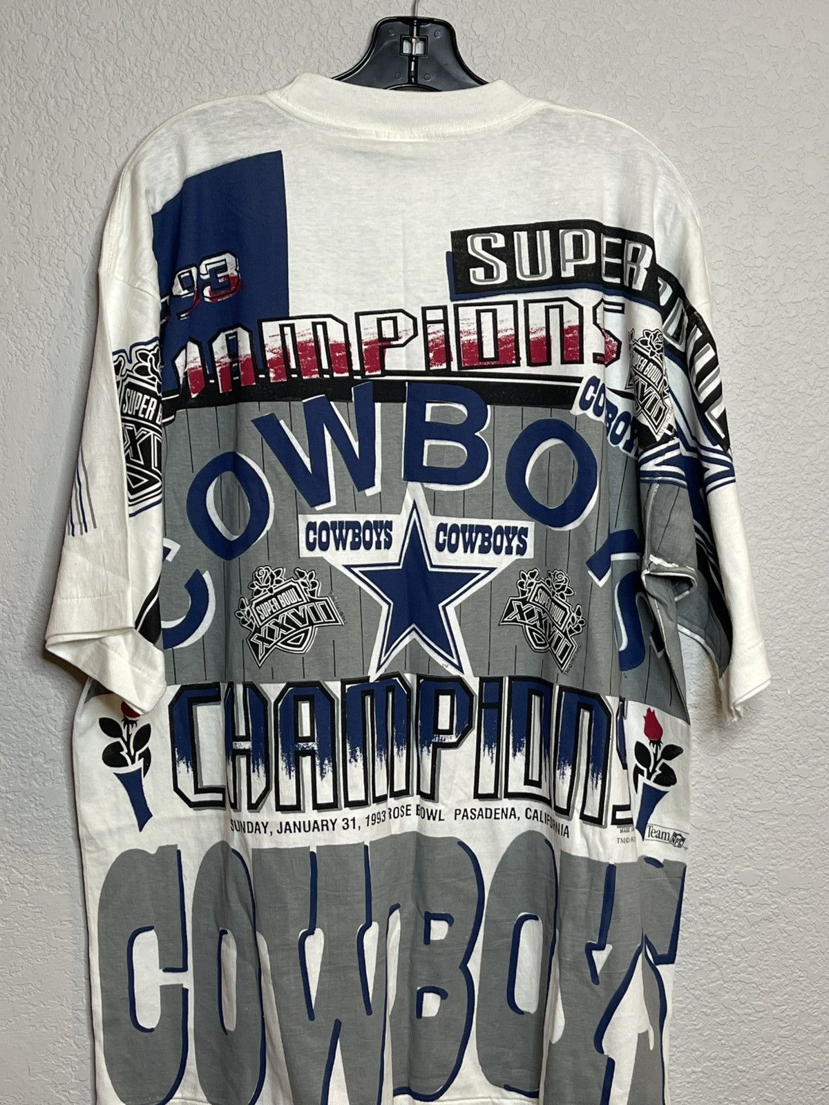 Other Vtg 93 Dallas Cowboys Super Bowl AOP T Shirt Single Stitch Size US XXL / EU 58 / 5 - 6 Thumbnail