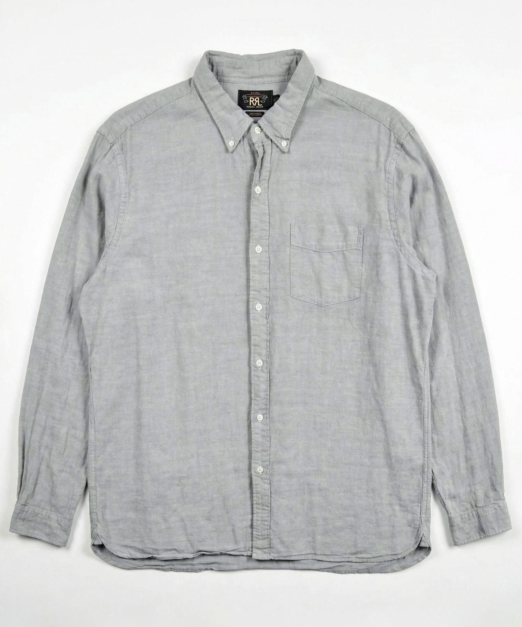 RRL Ralph Lauren RRL Double Ralph Lauren Shirt Button Up Long Sleeve Grey Size US XL / EU 56 / 4 - 1 Thumbnail
