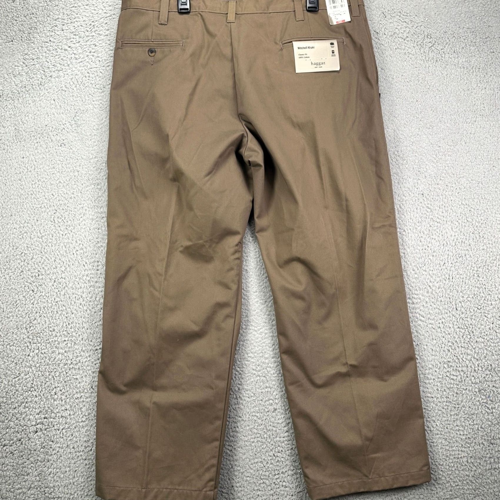 Haggar Haggar Mitchell Khaki Pants 42X29 Brown Classic Fit Pleated Straight Mens Pants 42 Size US 42 / EU 58 - 3 Thumbnail