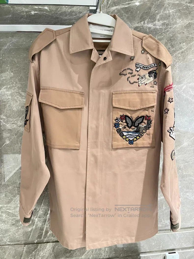Valentino Valentino Heavy embroidered pink denim jacket Size US M / EU 48-50 / 2 - 1 Thumbnail