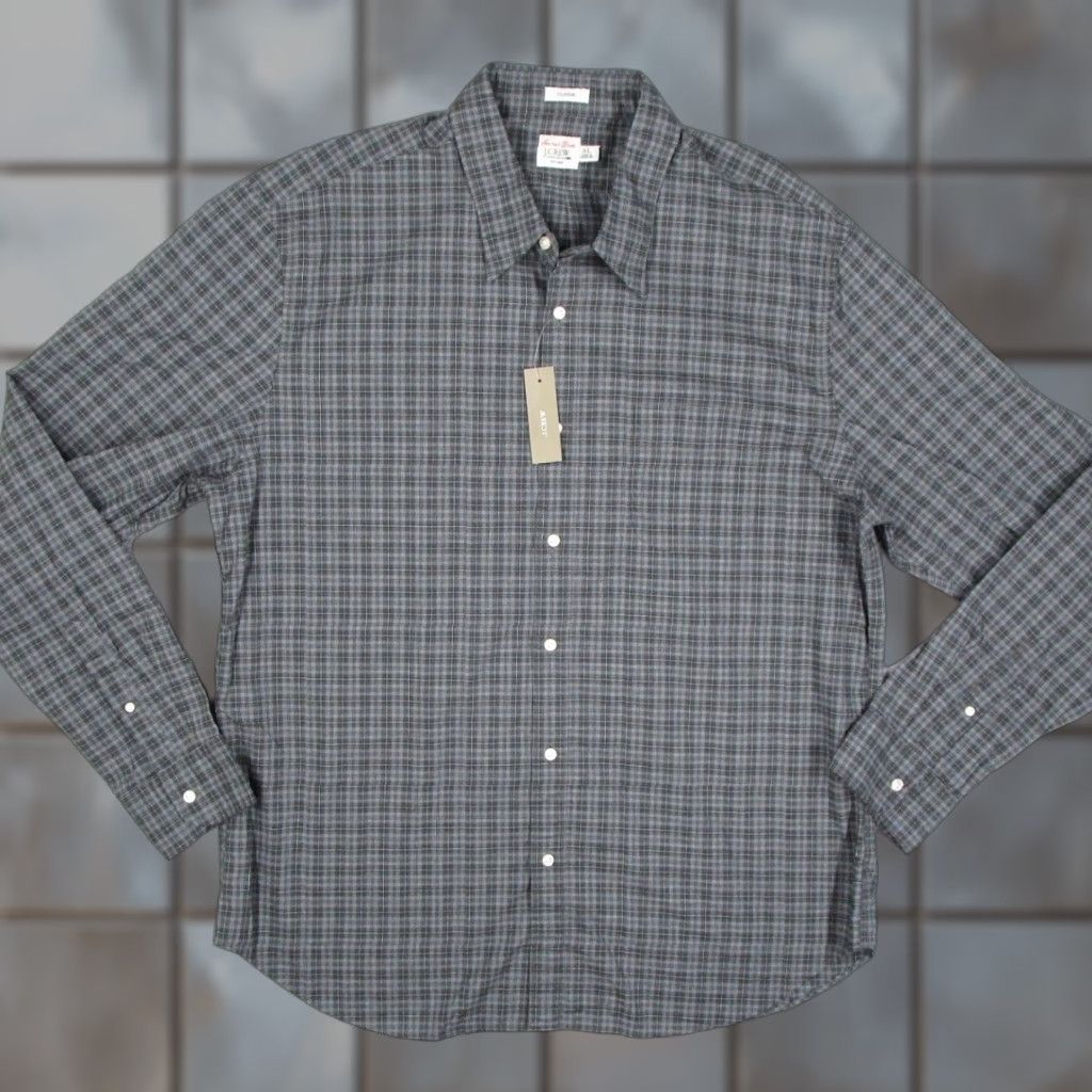 J.Crew J.Crew Secret Wash Shirt Mens XL Classic Grey Plaid Button Down CO874 Oarsman Size US XL / EU 56 / 4 - 1 Thumbnail