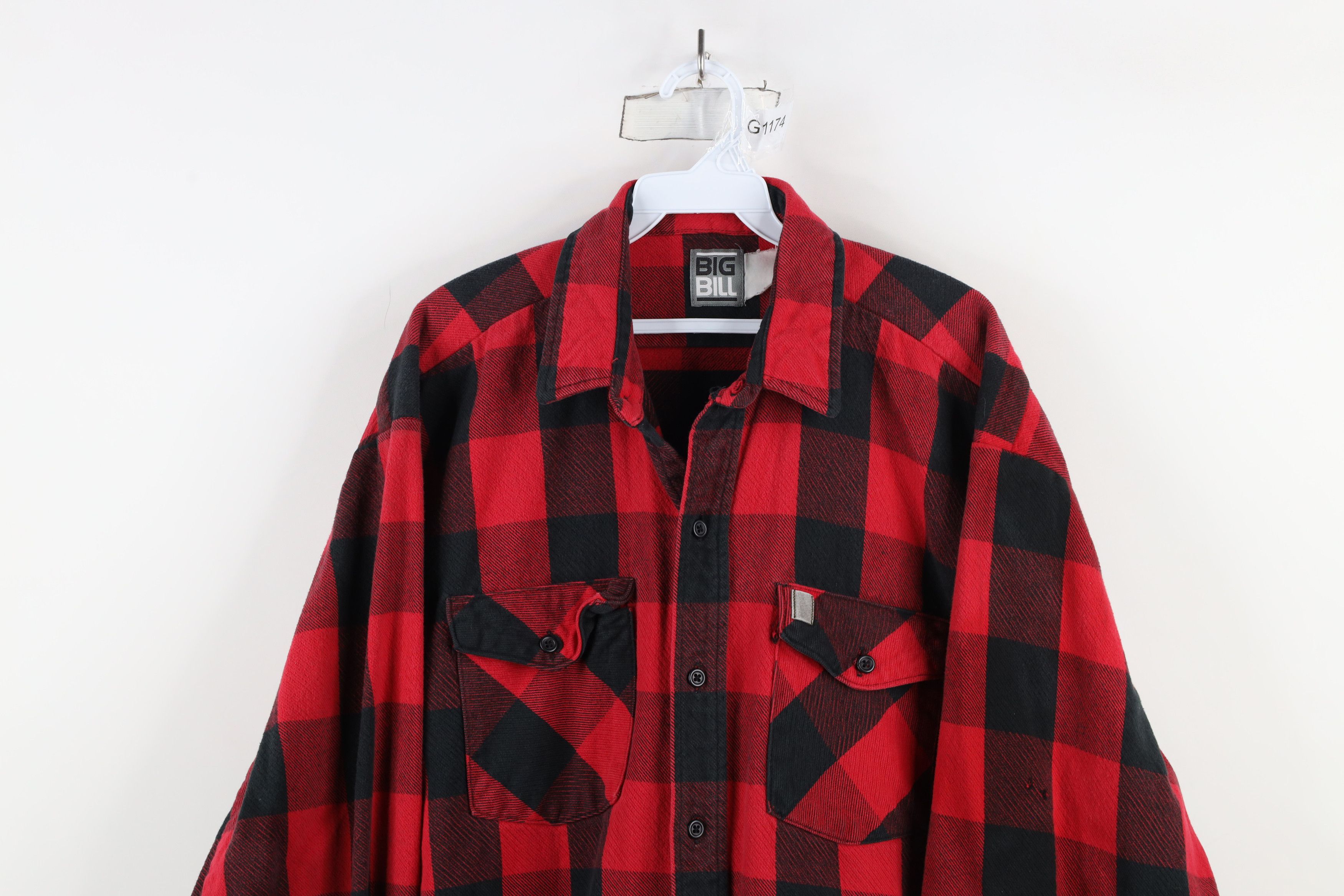 Vintage Vintage 90s Big Bill Heavyweight Button Shirt Plaid USA Size US XXL / EU 58 / 5 - 2 Thumbnail