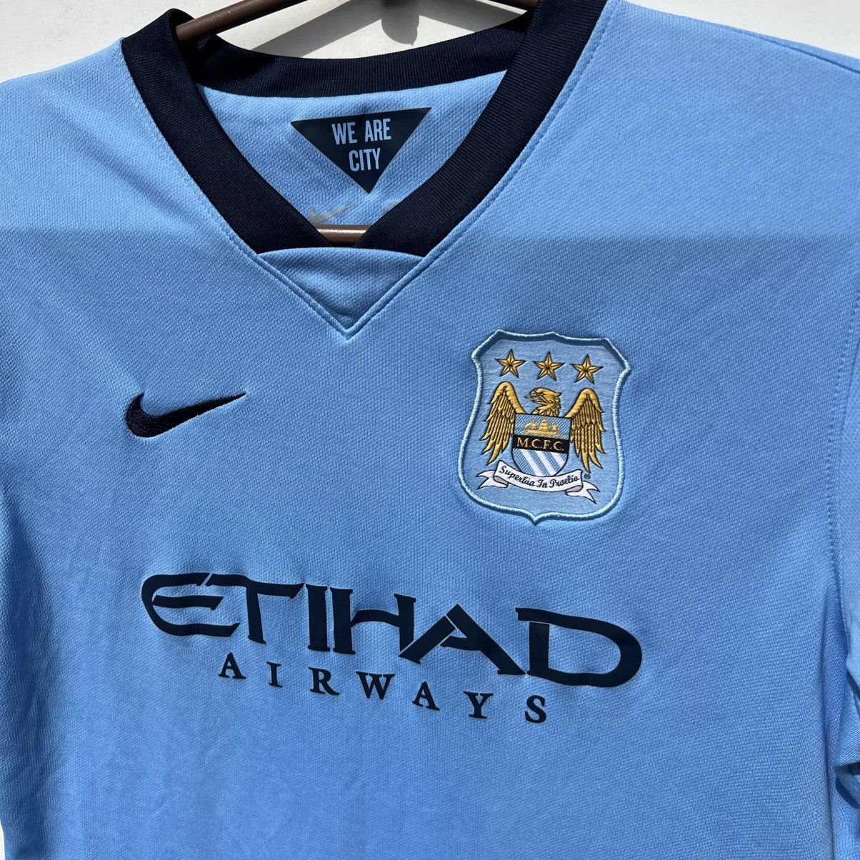 Nike Manchester City 2014 2015 Football Shirt Soccer Jersey Nike Size L / US 10 / IT 46 - 4 Thumbnail