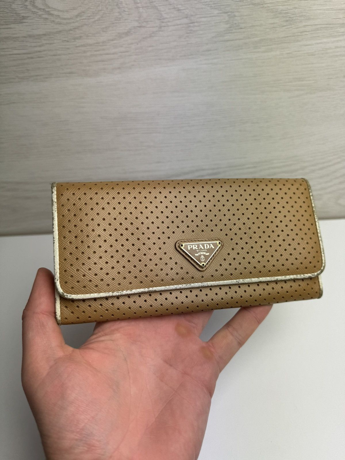 Prada Prada Milano Perforated Leather Continental Wallet Size ONE SIZE - 1 Thumbnail