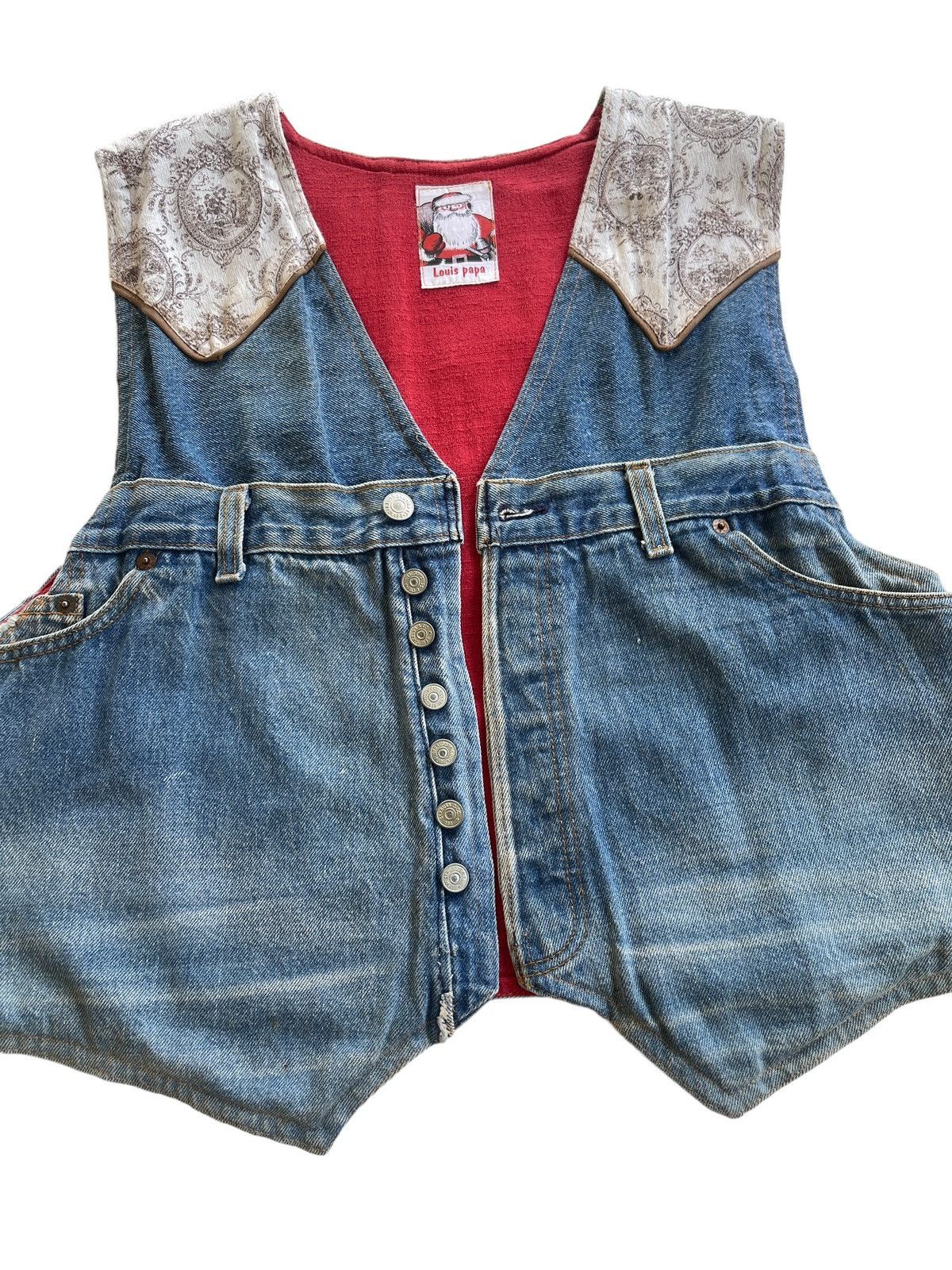 Levi's Vintage Clothing Levis X Louis Papa Reconstruct Custom Denim Vest Size M / US 6-8 / IT 42-44 - 6 Thumbnail