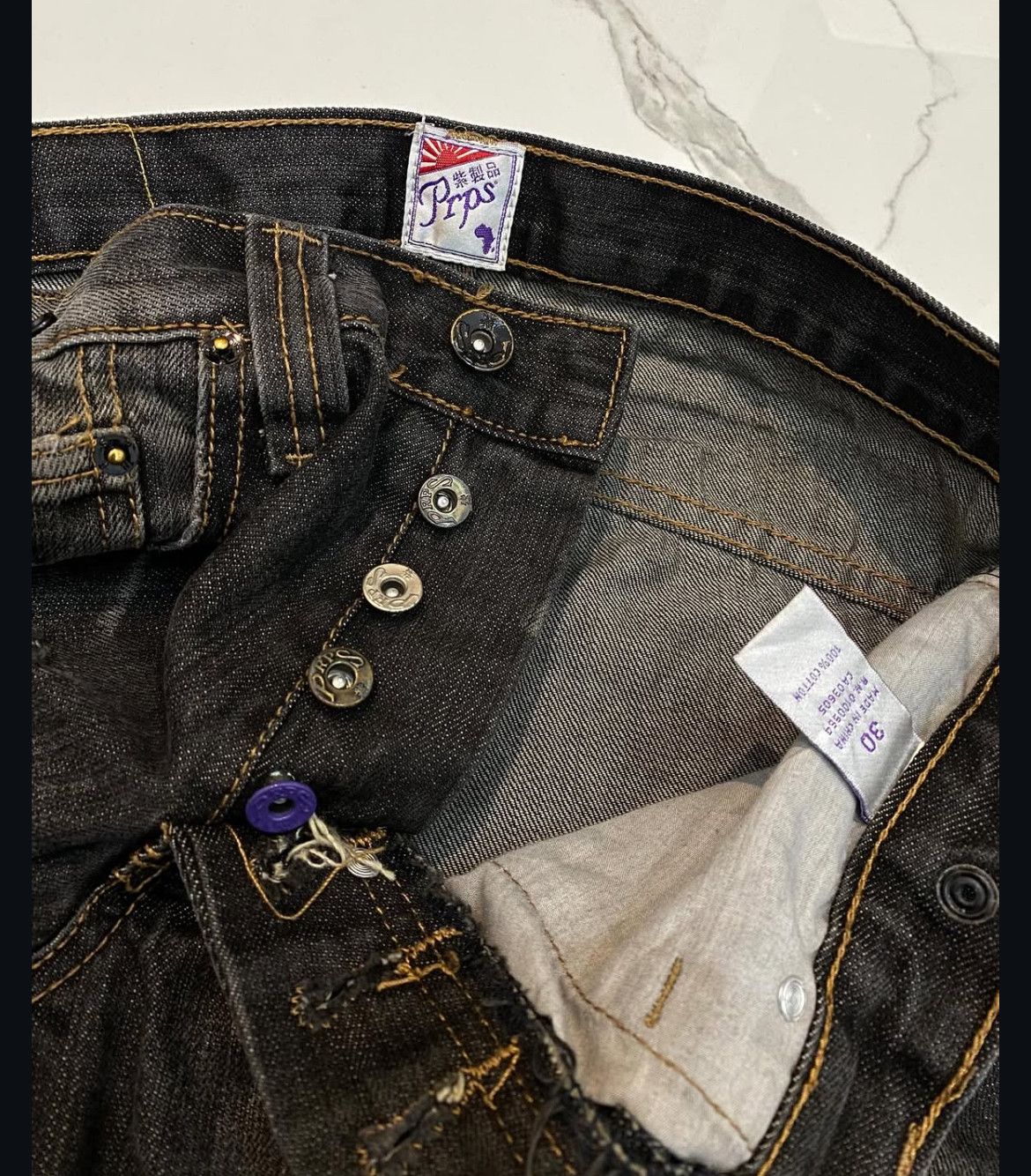 If Six Was Nine 2000s PRPS Button Fly Distressed Ripped Jeans Pants y2k Lgb Size US 31 - 5 Thumbnail