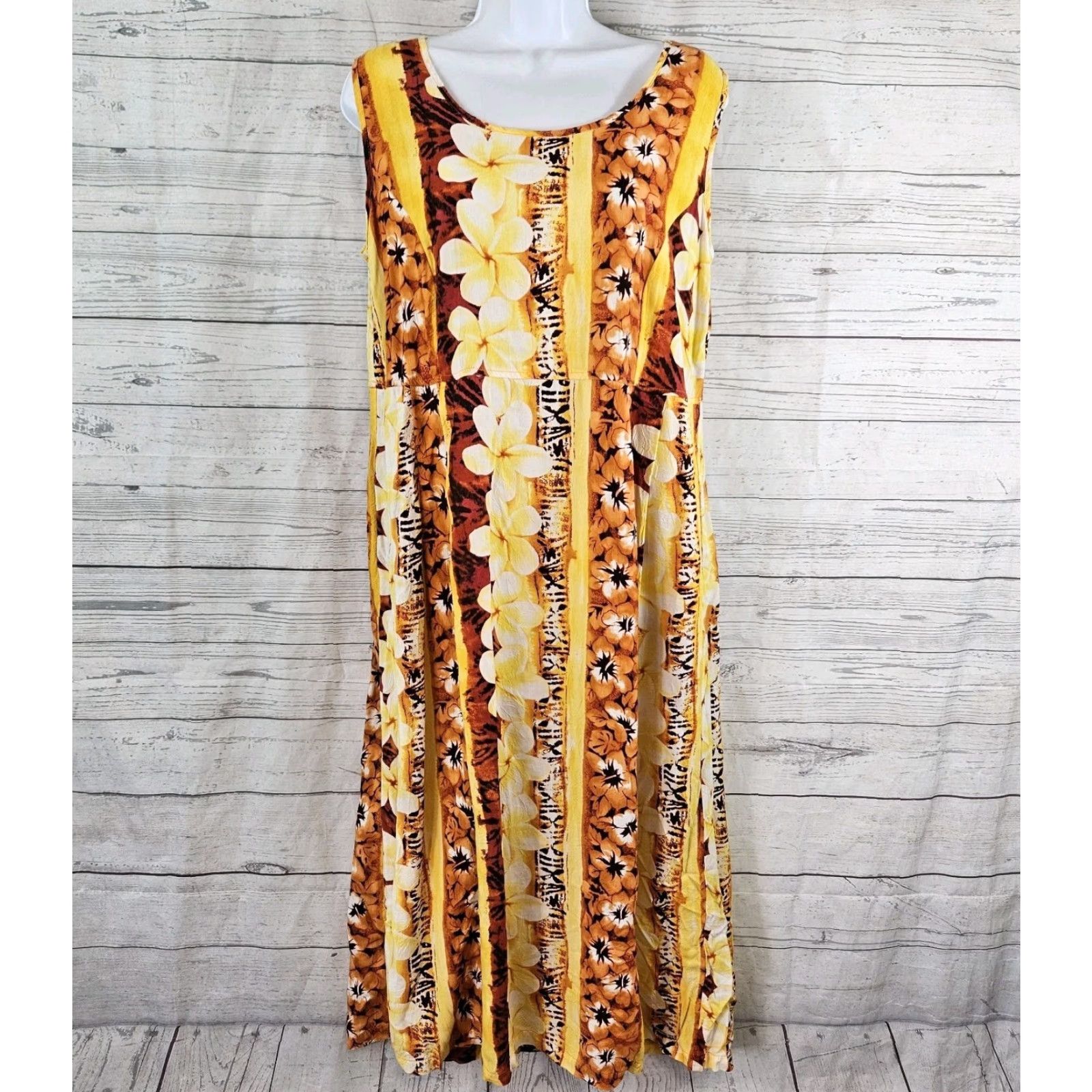 Jams World Jams World Womens Midi Dress Sz M Yellow Orange Floral Sleeveless Pockets Size M / US 6-8 / IT 42-44 - 2 Thumbnail