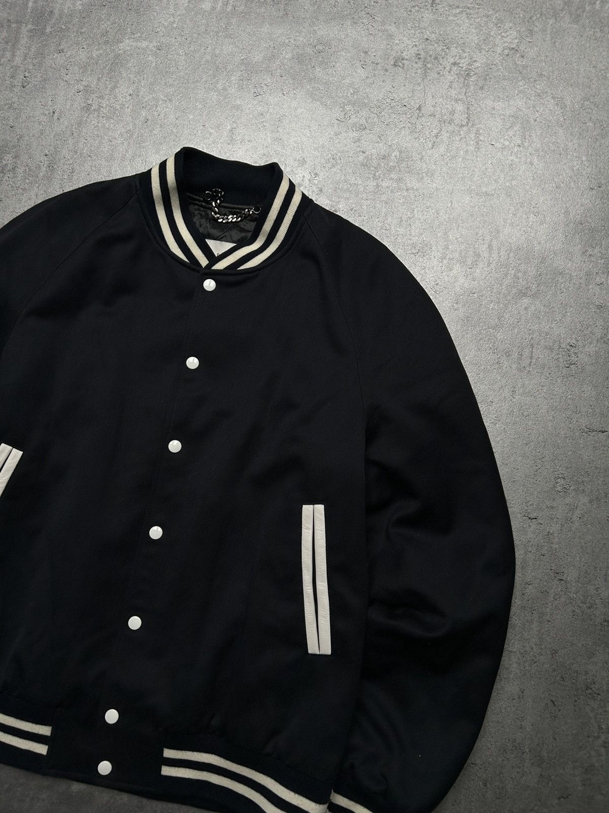Designer × Sandro Sandro Navy Teddy Bomber Jacket Varsity Size US L / EU 52-54 / 3 - 2 Thumbnail
