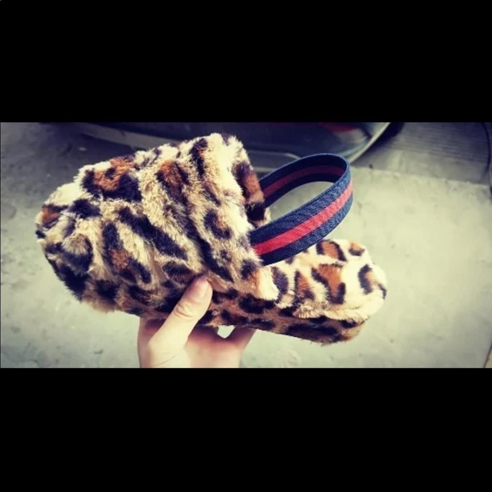 Designer Leopard Slipper​​​​​​​​s With Back Strap NWT Size US 9 / IT 39 - 5 Thumbnail