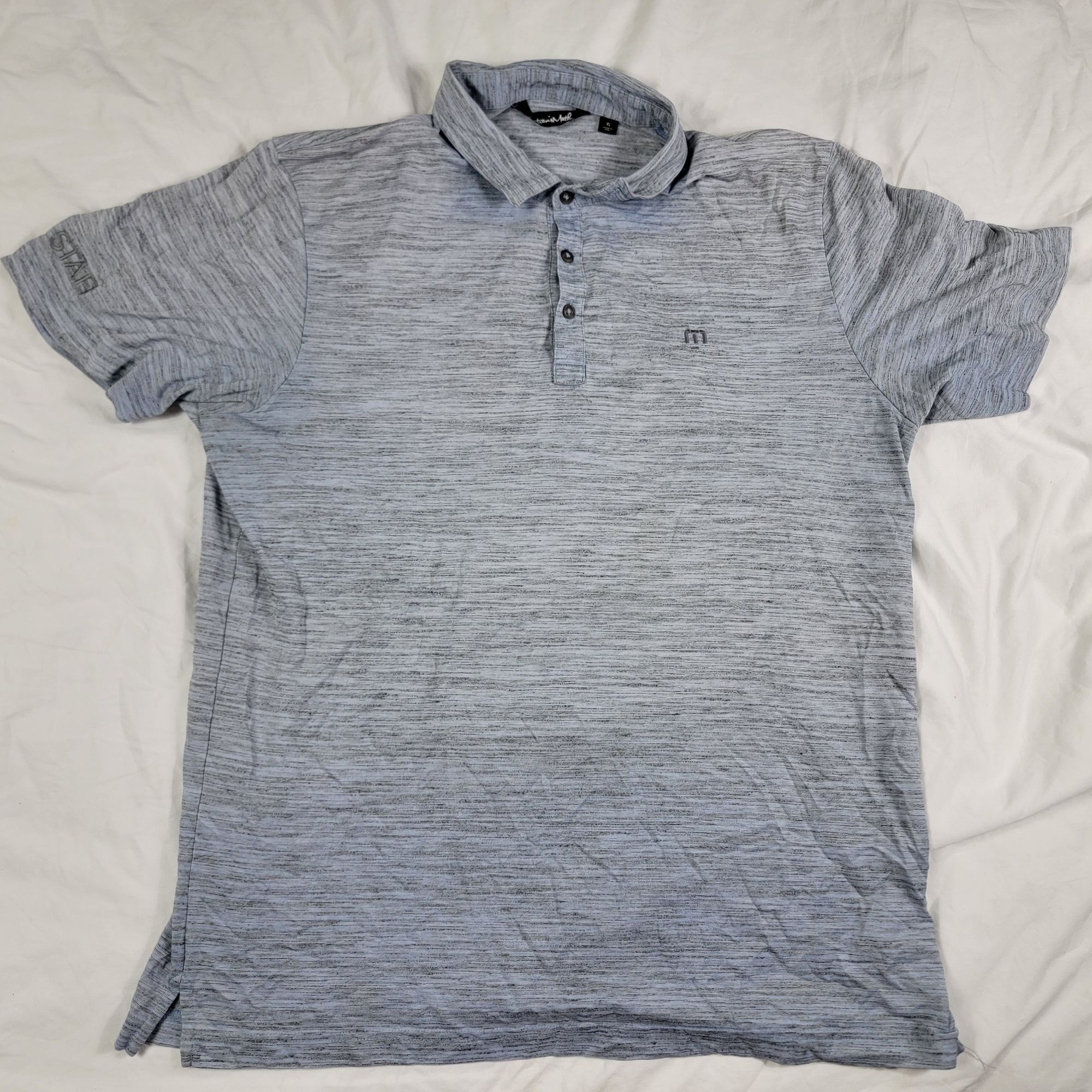 TravisMathew Travis Mathew Mens XL Gray Tueras Creek Golf Club Polo Shirt Size US XL / EU 56 / 4 - 1 Thumbnail