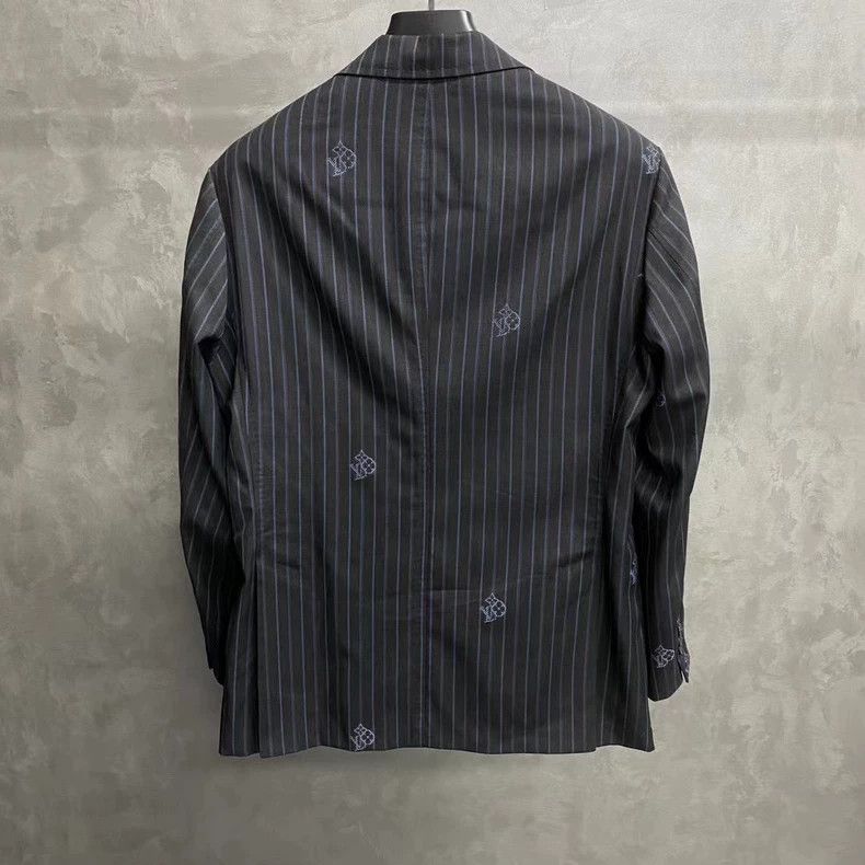 Louis Vuitton Louis Vuitton Grey striped British style suit 2502-Nextarr Size 50R - 2 Thumbnail