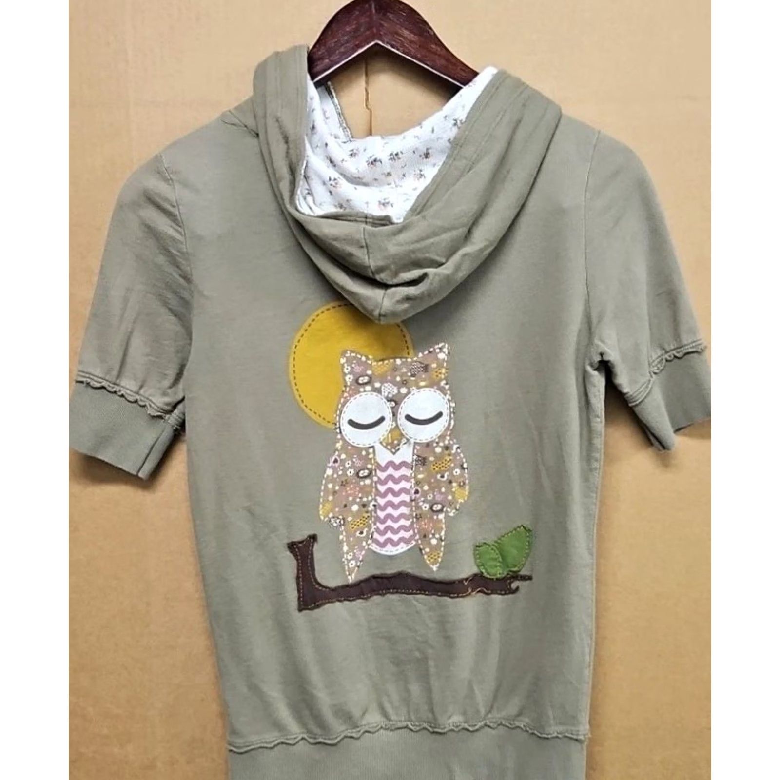 Vintage VINTAGE Scrapbook Owl Zip Hoodie Green M 100% Cotton USA Women Tunic Graphic Print Activewear Size M / US 6-8 / IT 42-44 - 6 Thumbnail